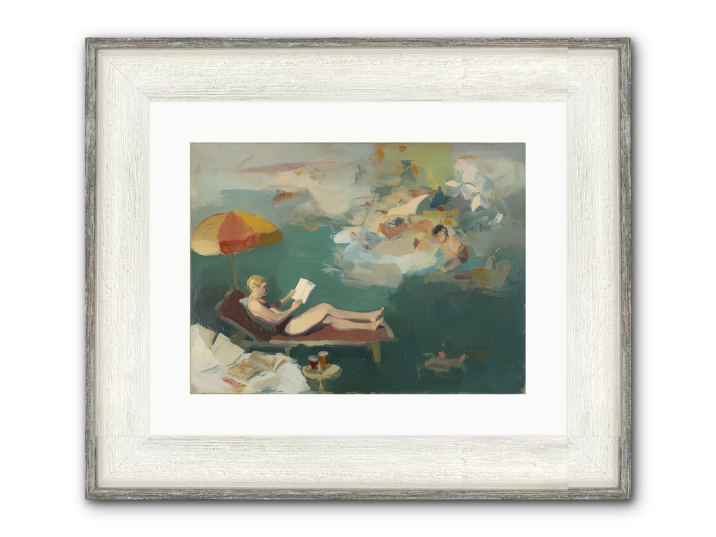 Summer's Sweet Surrender Framed Print - Driftwood White 16x12