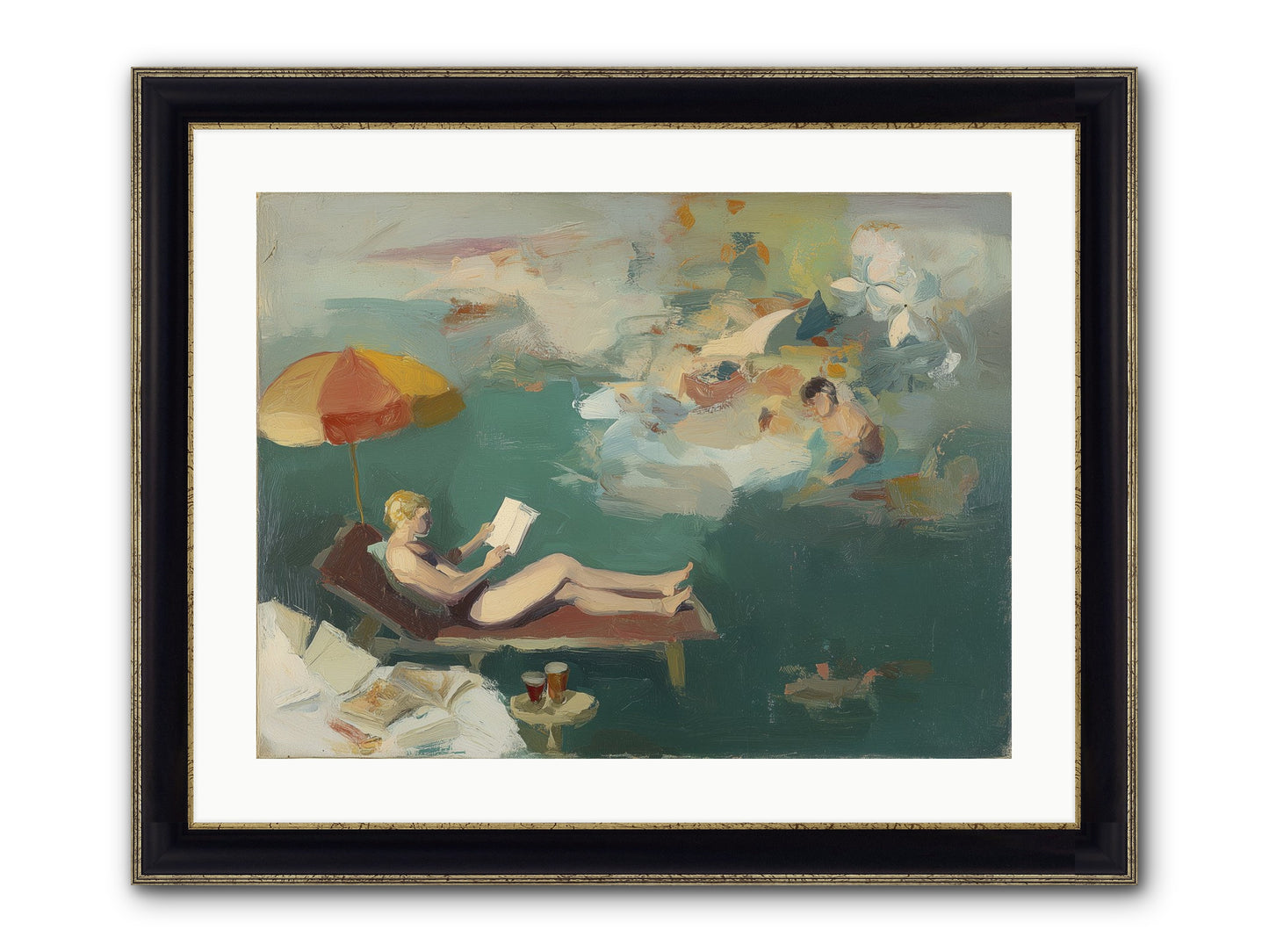 Summer's Sweet Surrender Framed Print - Black & Gold 24x18