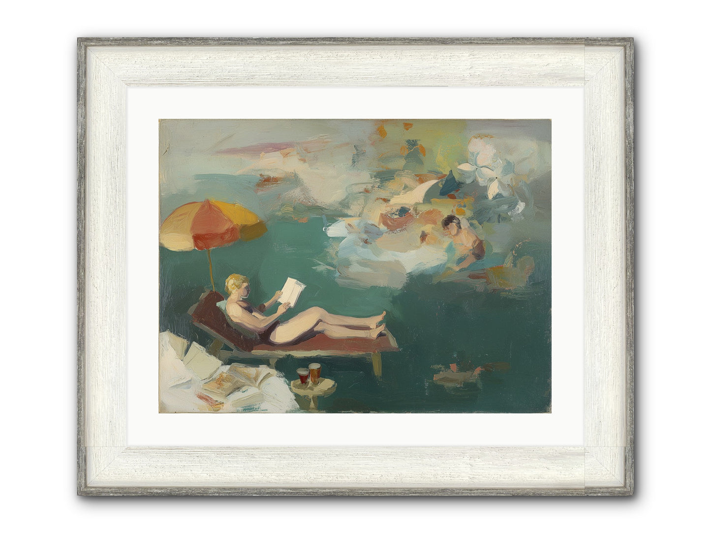Summer's Sweet Surrender Framed Print - Driftwood White 24x18