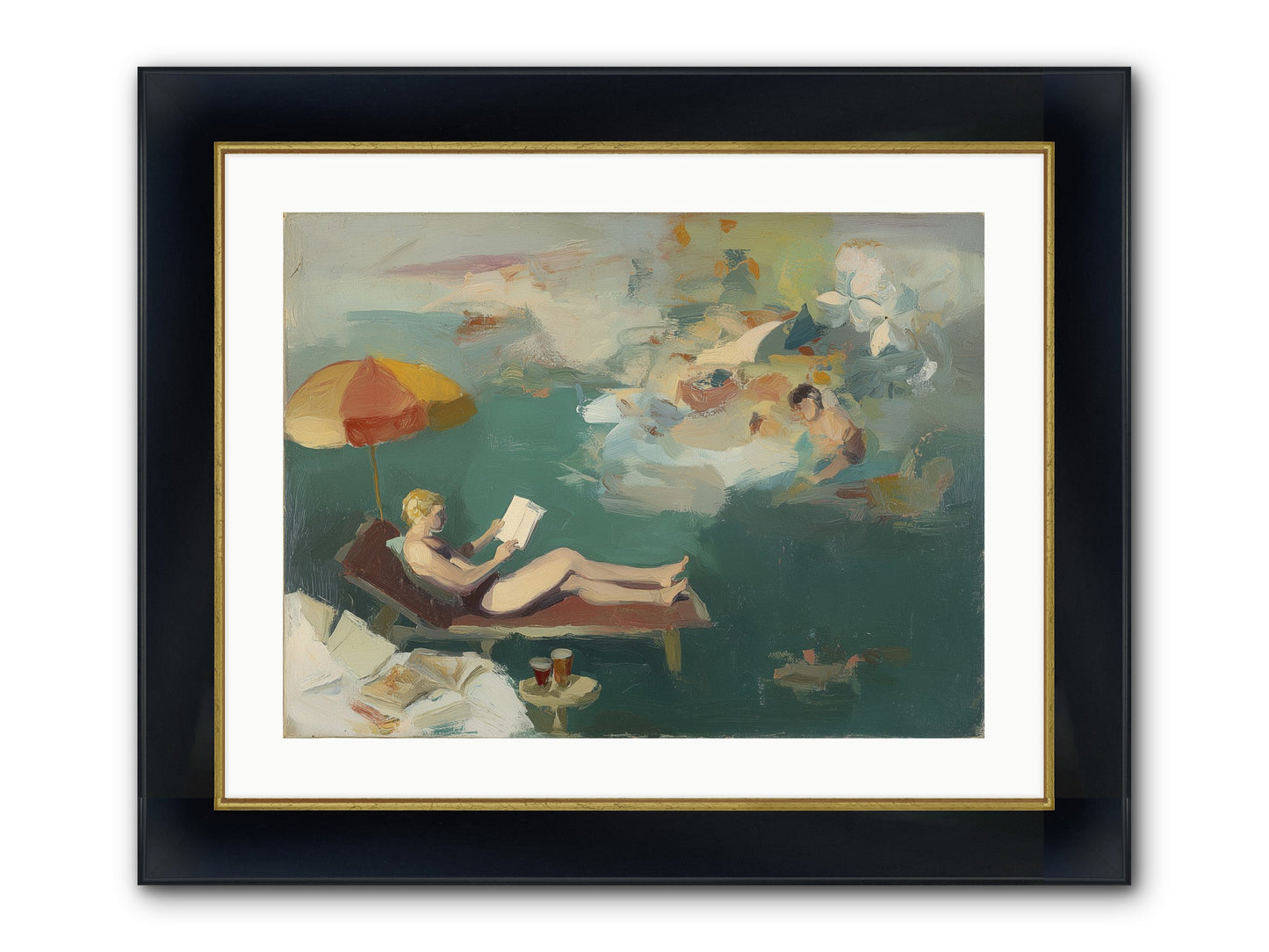 Summer's Sweet Surrender Framed Print - Wide Black w/Gold 24x18