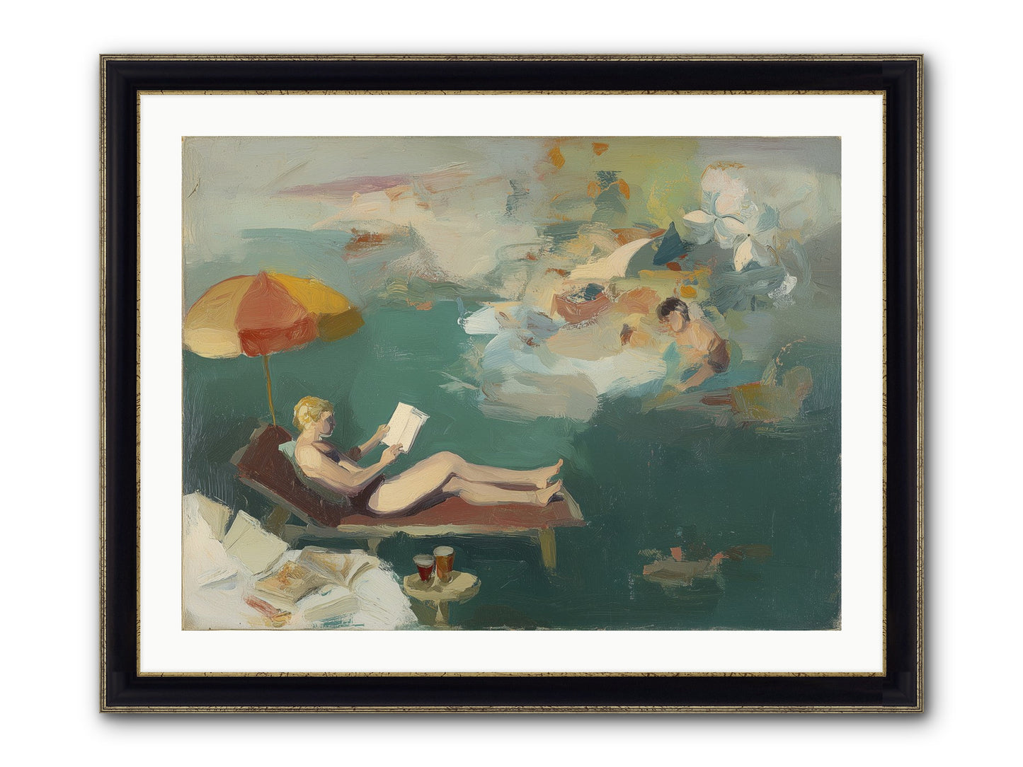 Summer's Sweet Surrender Framed Print - Black & Gold 32x24