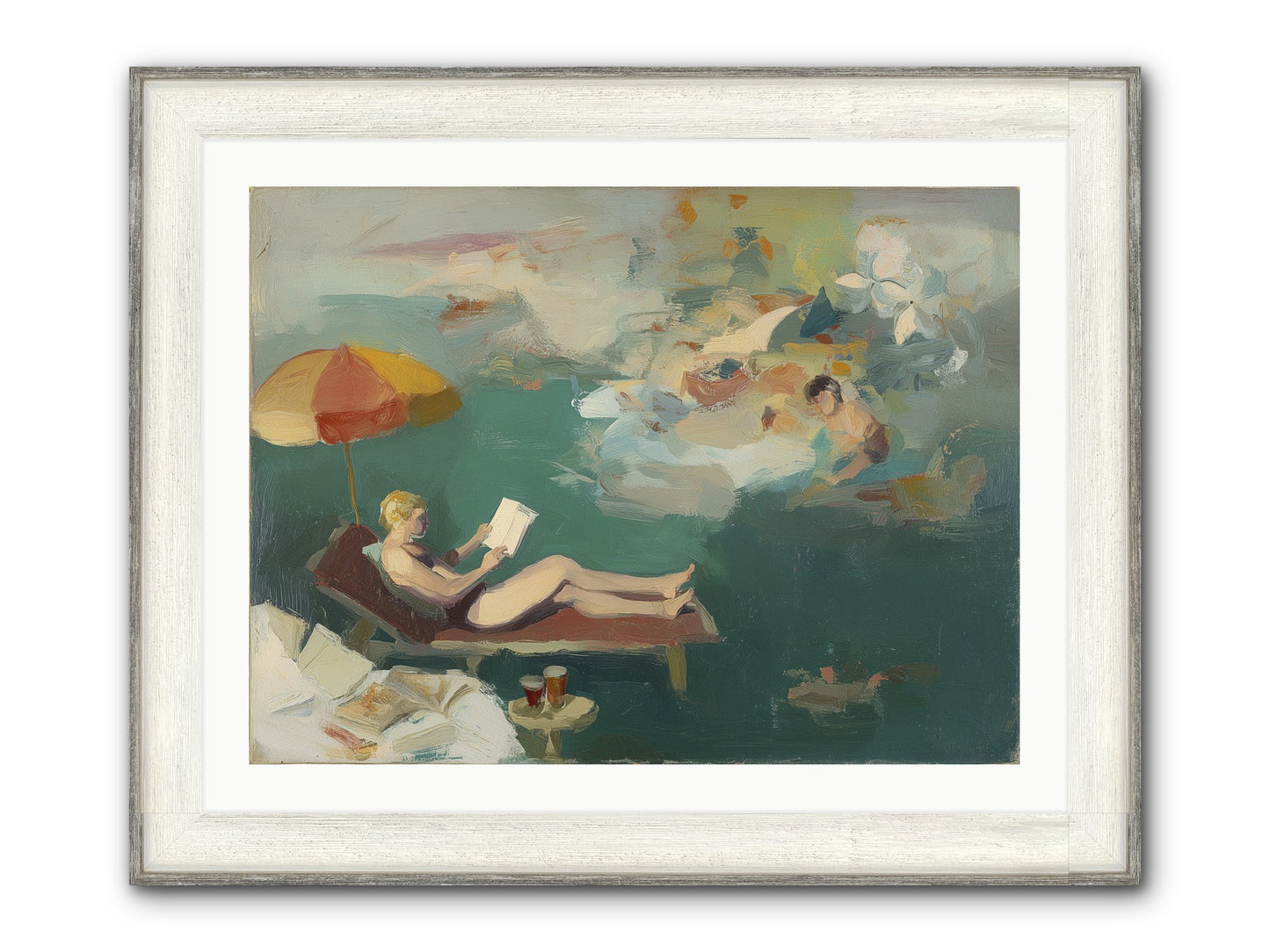 Summer's Sweet Surrender Framed Print - Driftwood White 32x24