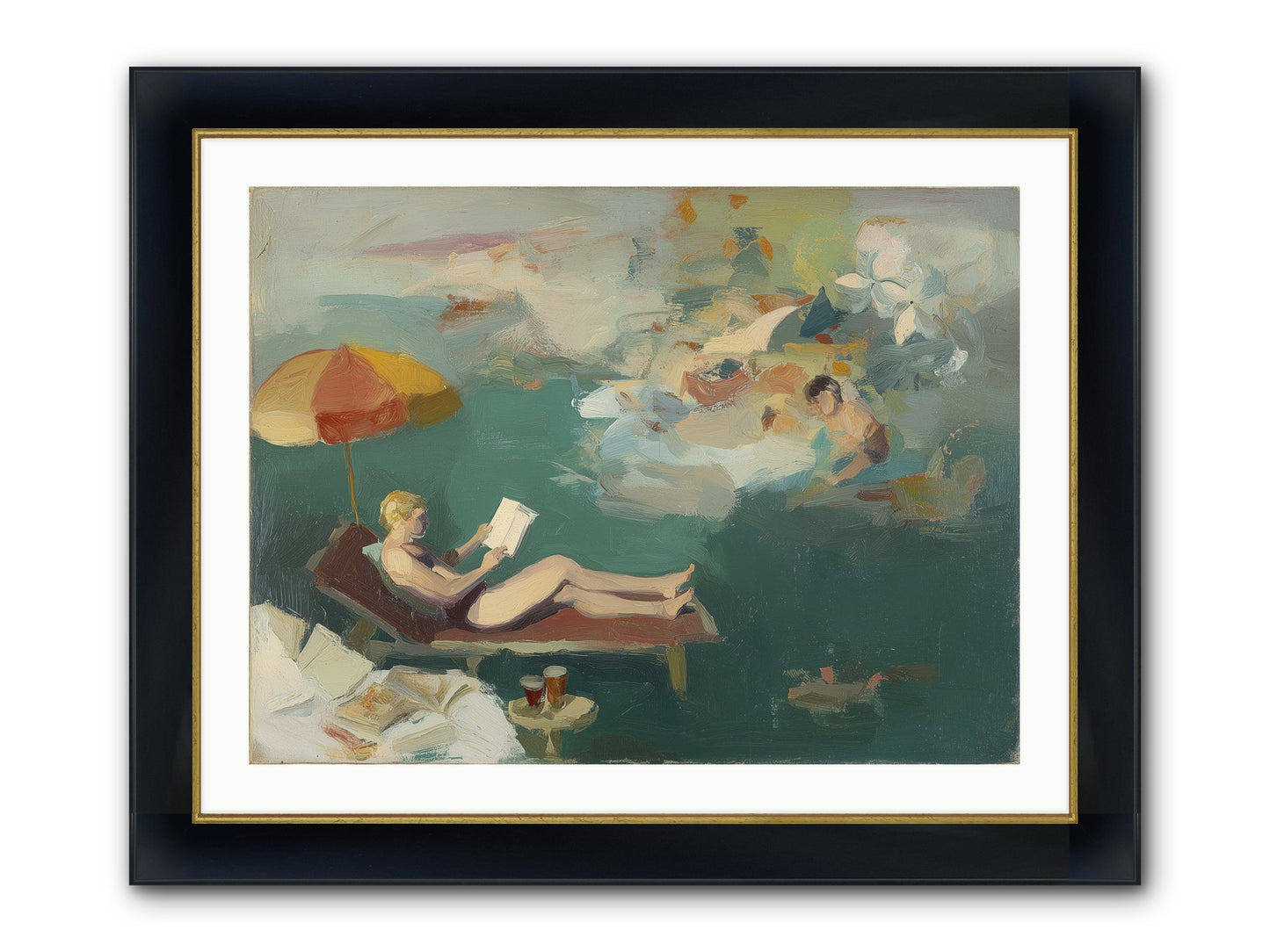 Summer's Sweet Surrender Framed Print - Wide Black w/Gold 32x24
