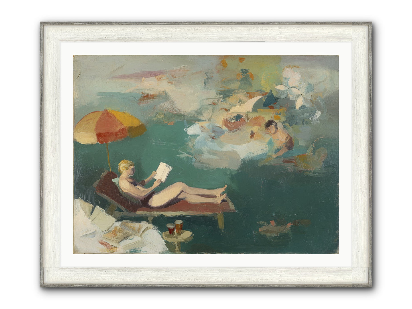 Summer's Sweet Surrender Framed Print - Driftwood White 40x30