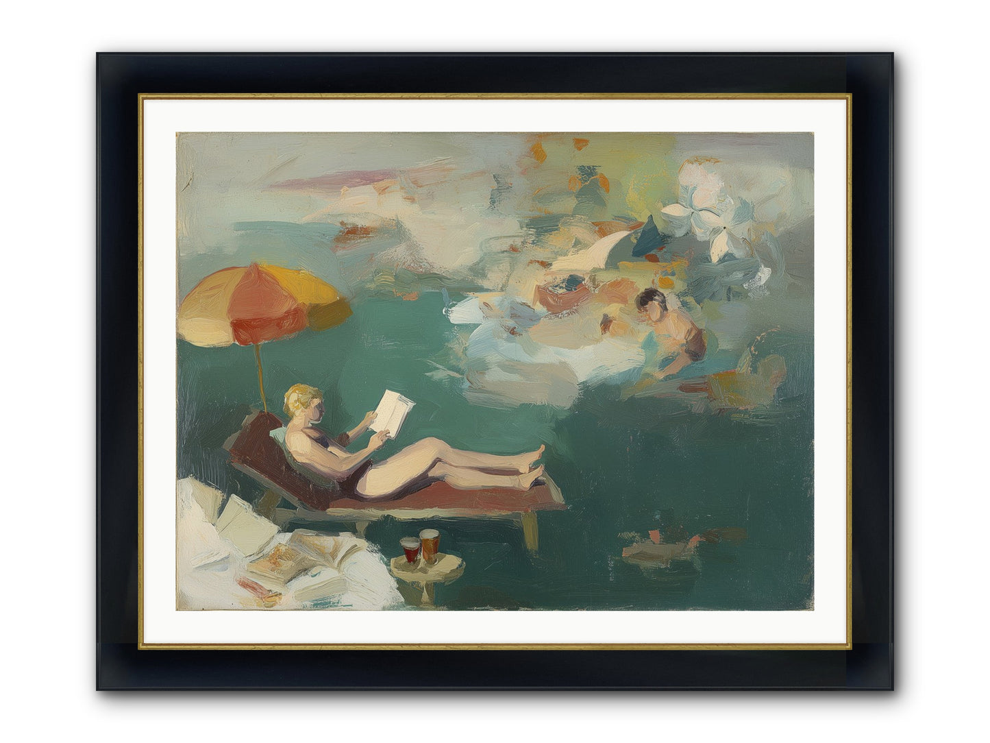 Summer's Sweet Surrender Framed Print - Wide Black w/Gold 40x30