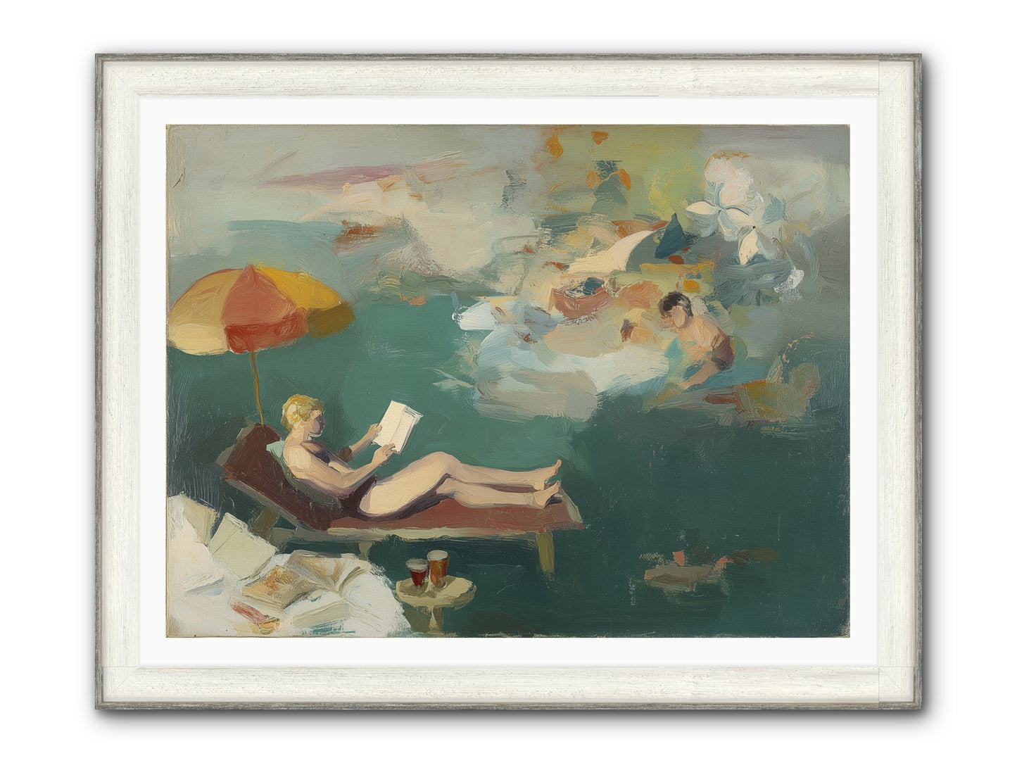 Summer's Sweet Surrender Framed Print - Driftwood White 48x36