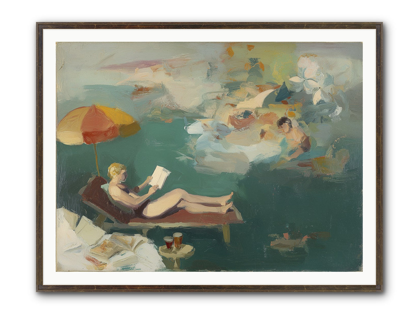 Summer's Sweet Surrender Framed Print - Slimwoods Black/Gold 48x36