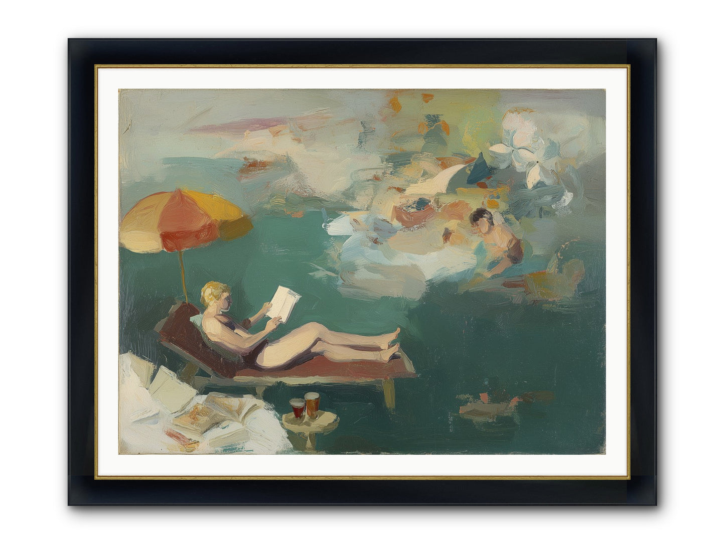 Summer's Sweet Surrender Framed Print - Wide Black w/Gold 48x36