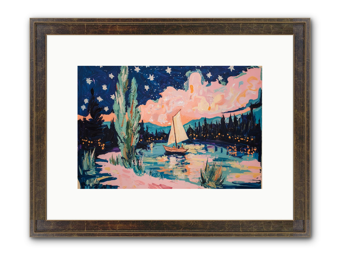 Summer Sails No. 1 Framed Print - Slimwoods Black/Gold 12x8