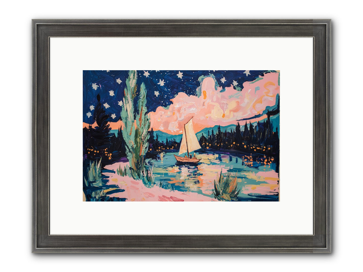 Summer Sails No. 1 Framed Print - Slimwoods Black/Silver 12x8