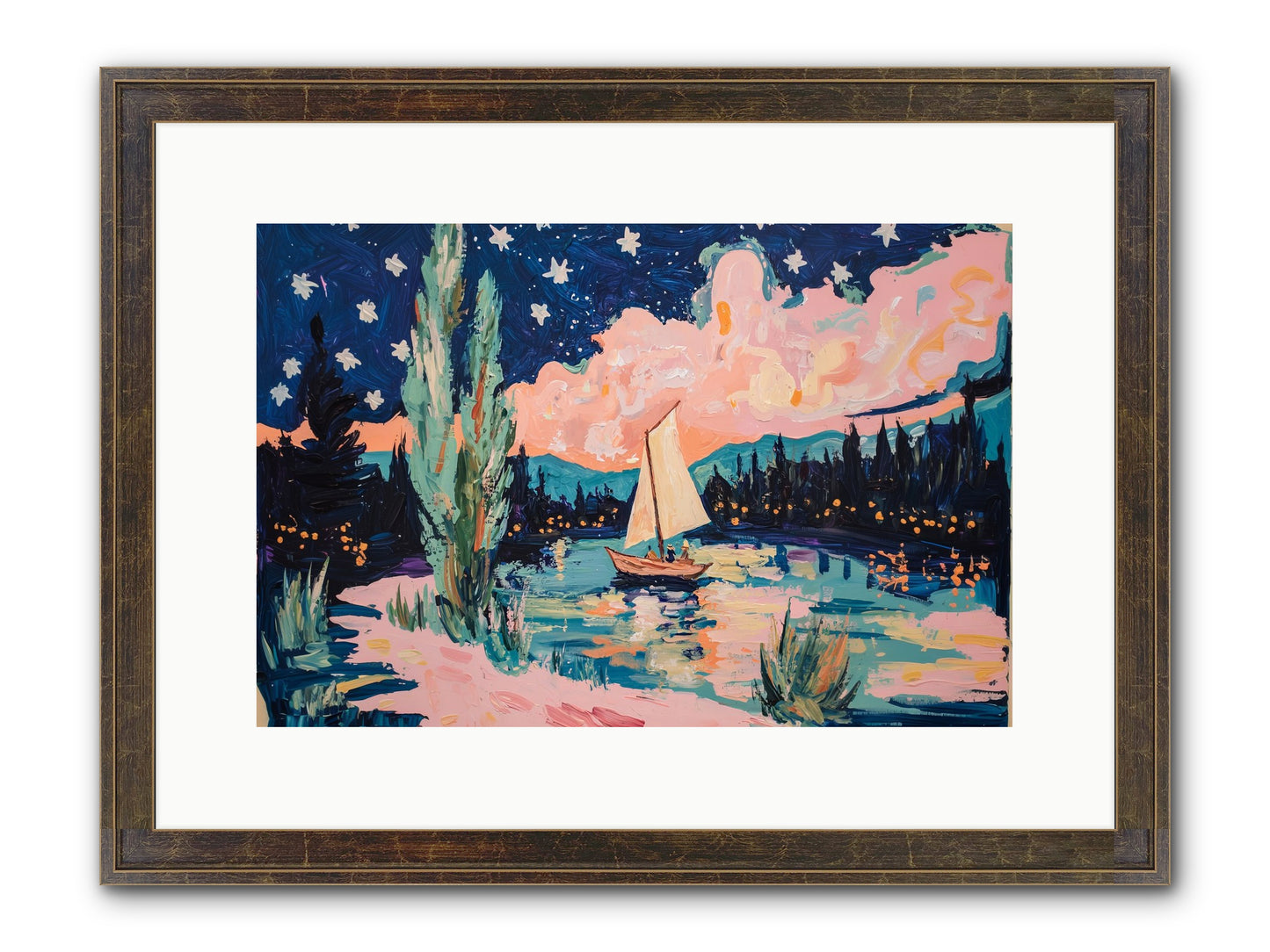 Summer Sails No. 1 Framed Print - Slimwoods Black/Gold 15x10
