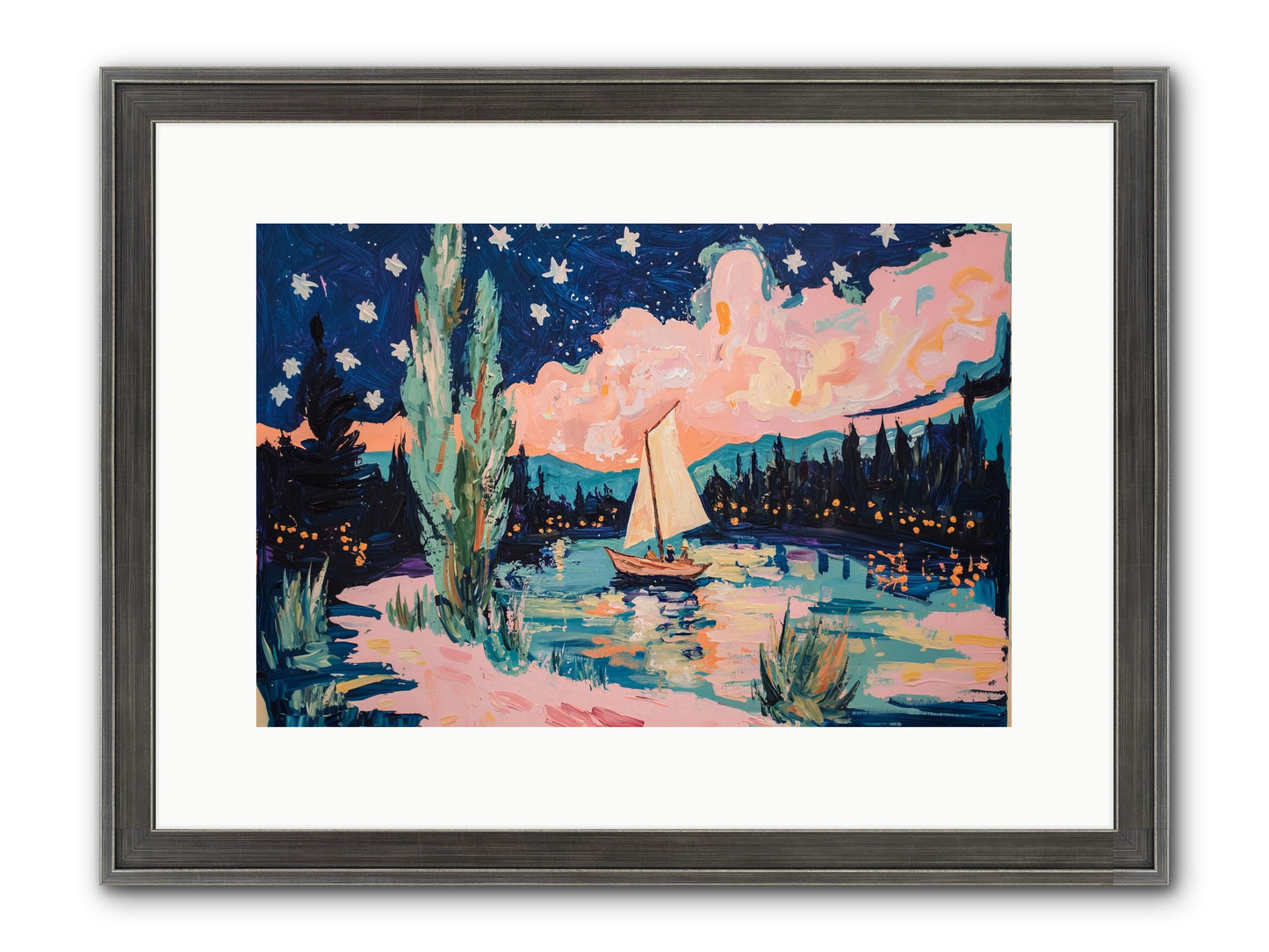 Summer Sails No. 1 Framed Print - Slimwoods Black/Silver 15x10