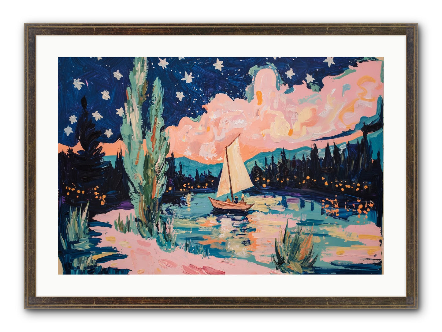 Summer Sails No. 1 Framed Print - Slimwoods Black/Gold 30x20