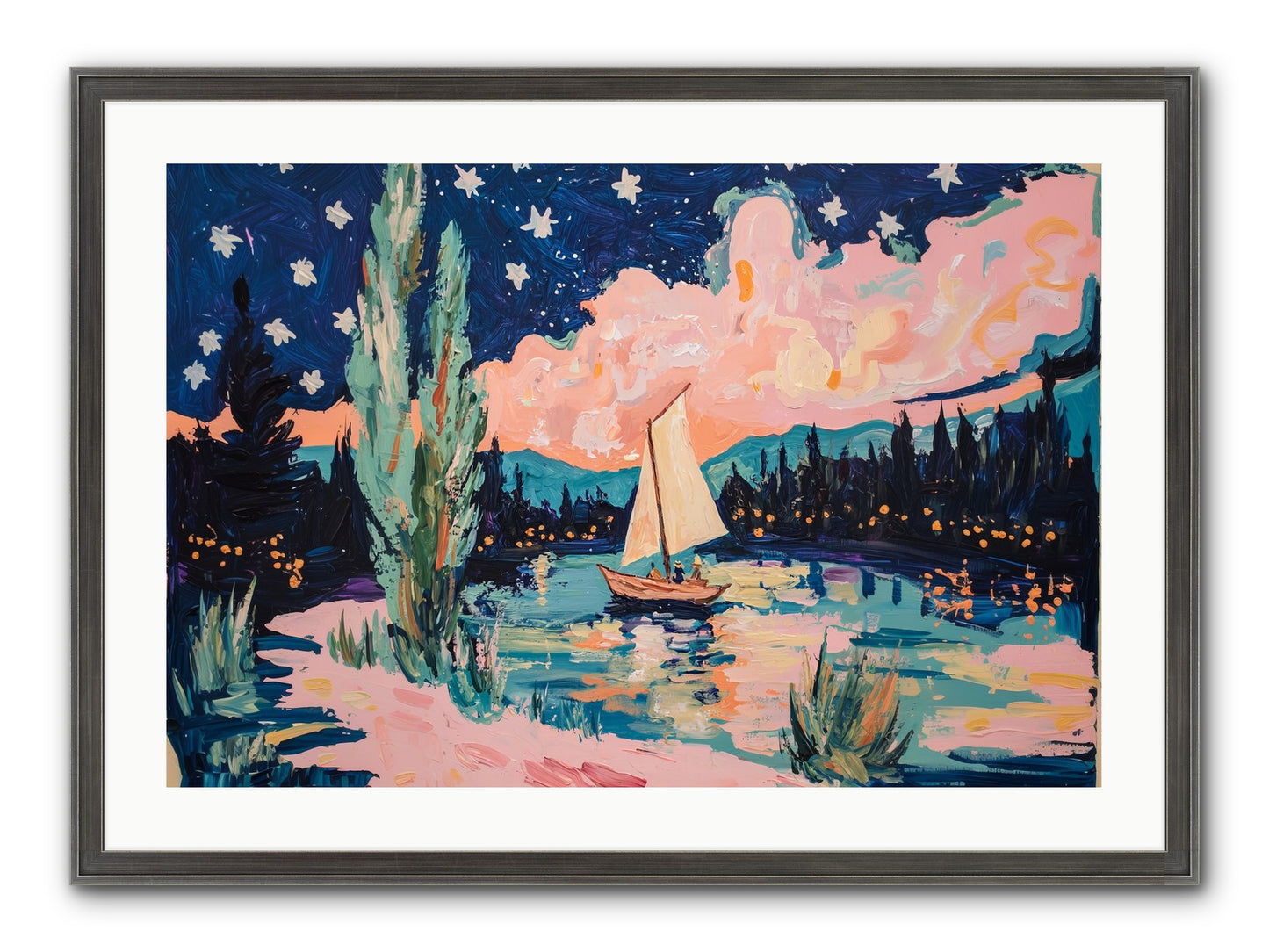 Summer Sails No. 1 Framed Print - Slimwoods Black/Silver 30x20