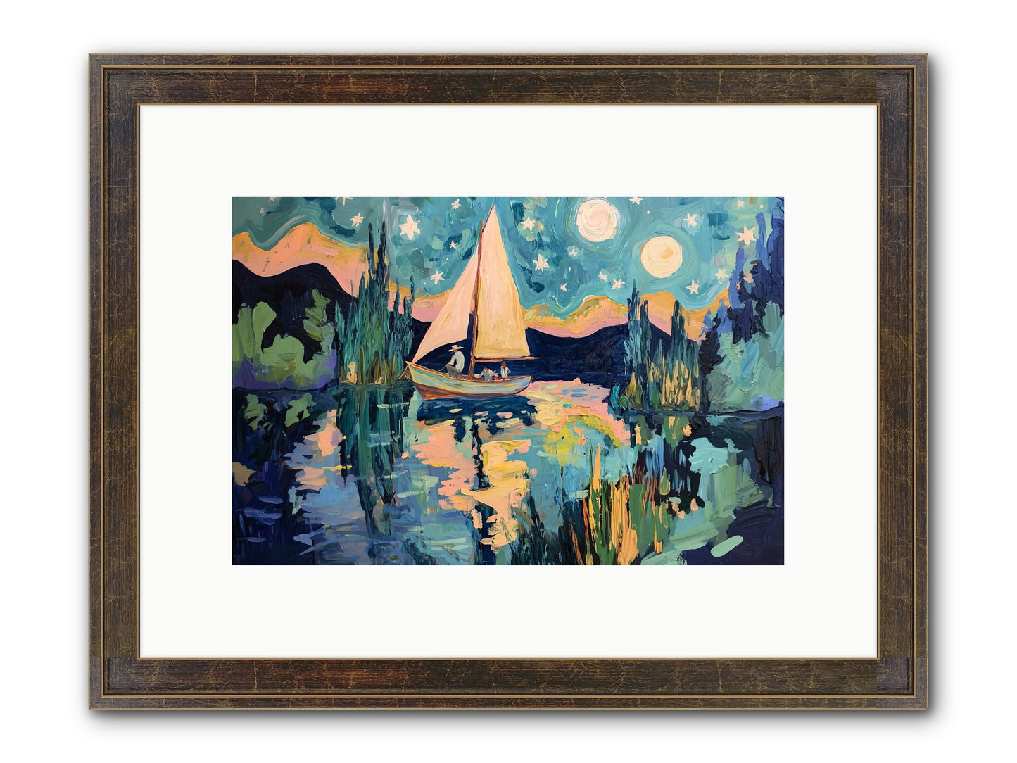Summer Sails No. 2 Framed Print - Slimwoods Black/Gold 12x8
