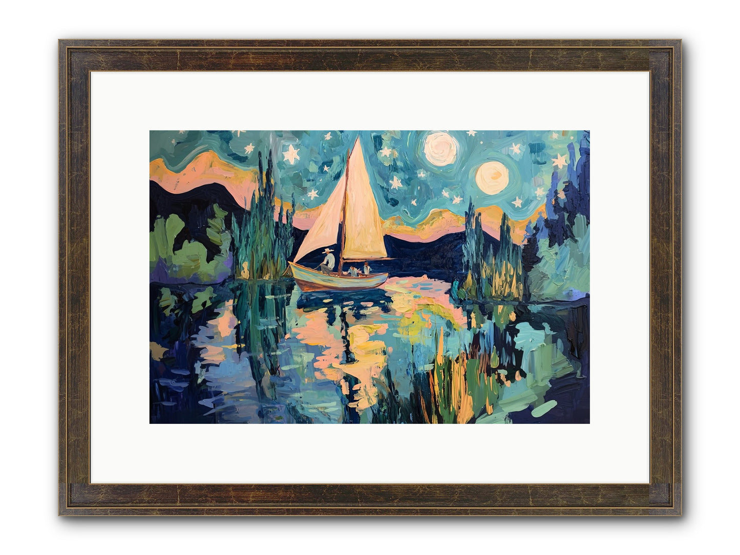 Summer Sails No. 2 Framed Print - Slimwoods Black/Gold 15x10
