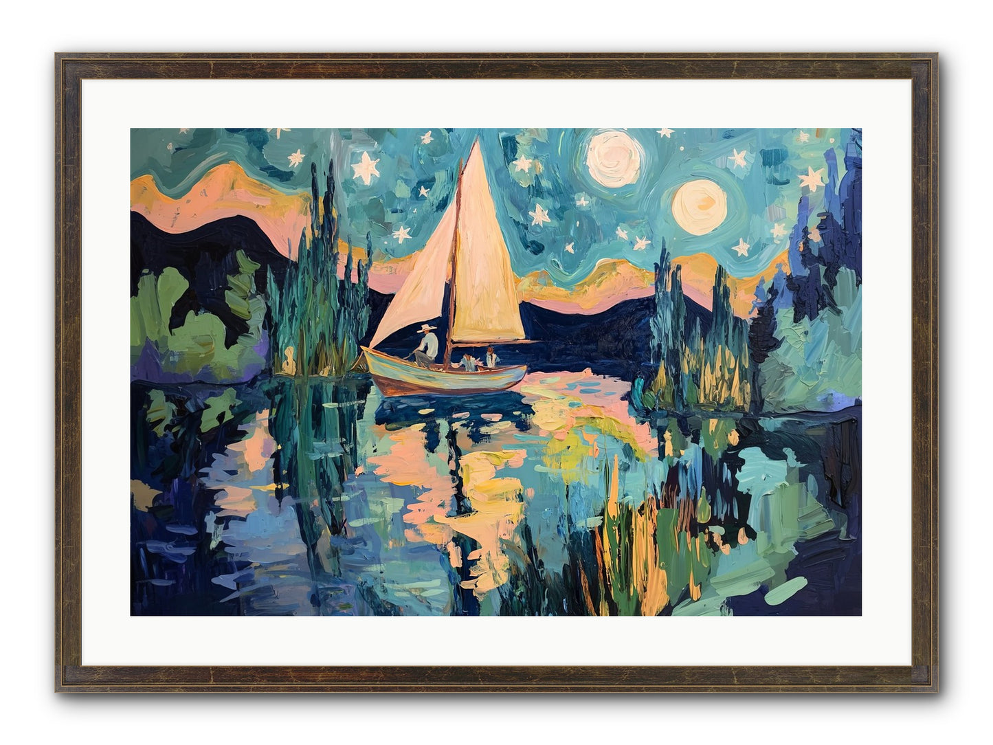 Summer Sails No. 2 Framed Print - Slimwoods Black/Gold 30x20