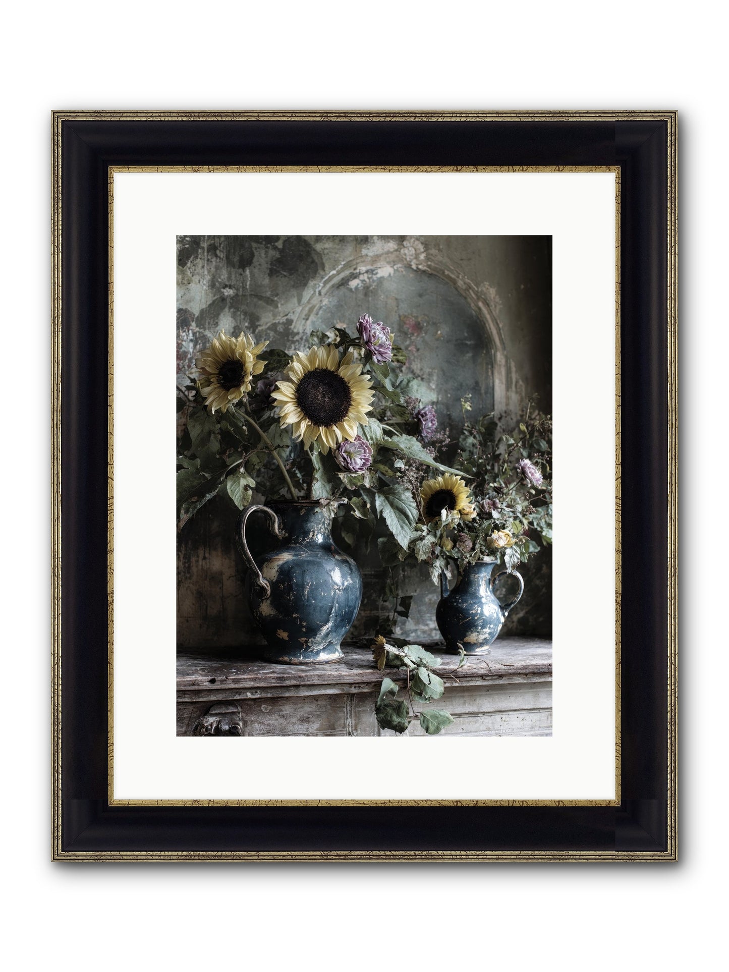 Summer Society Framed Print - Black & Gold 12x16