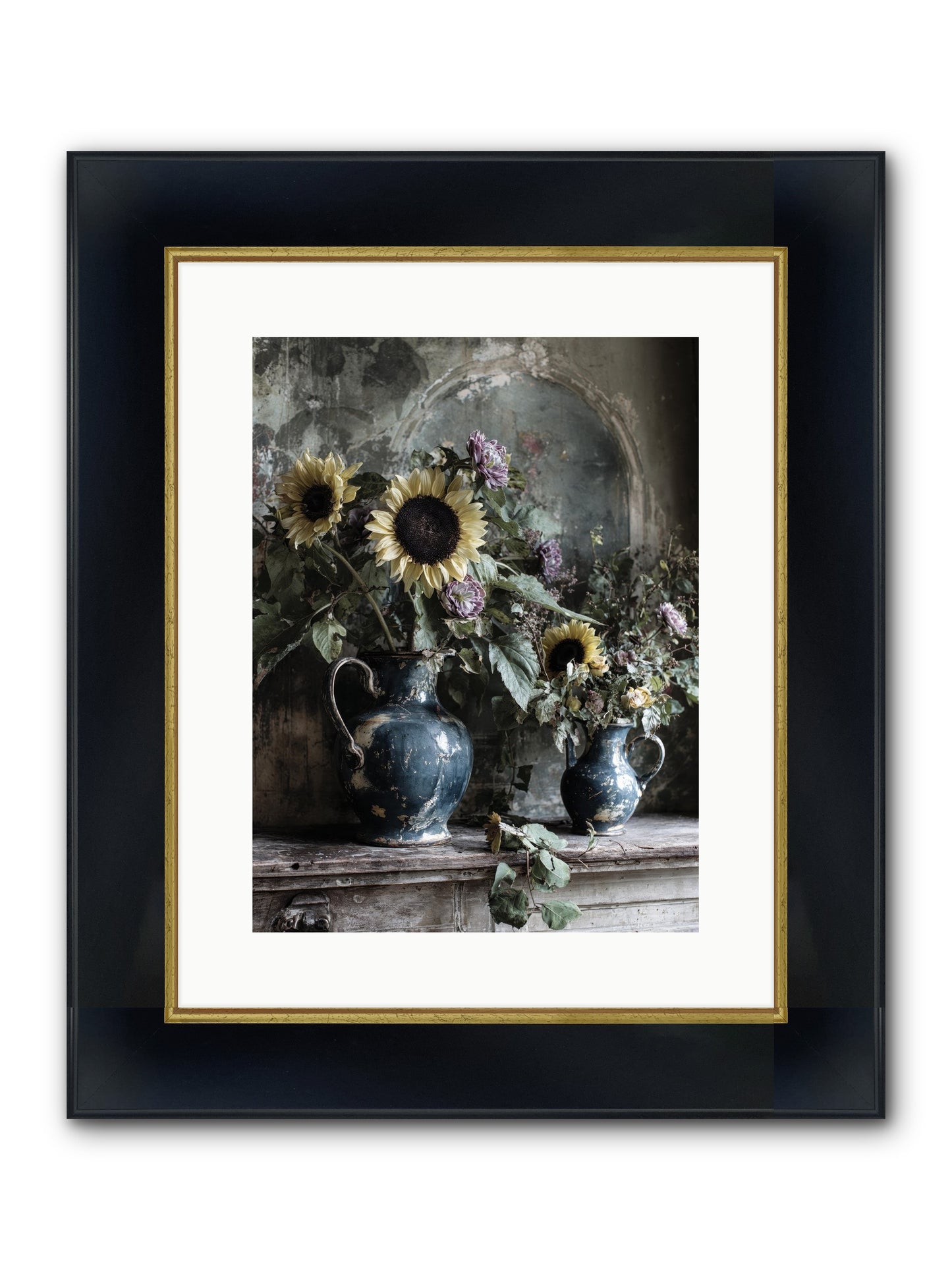 Summer Society Framed Print - Wide Black w/Gold 12x16