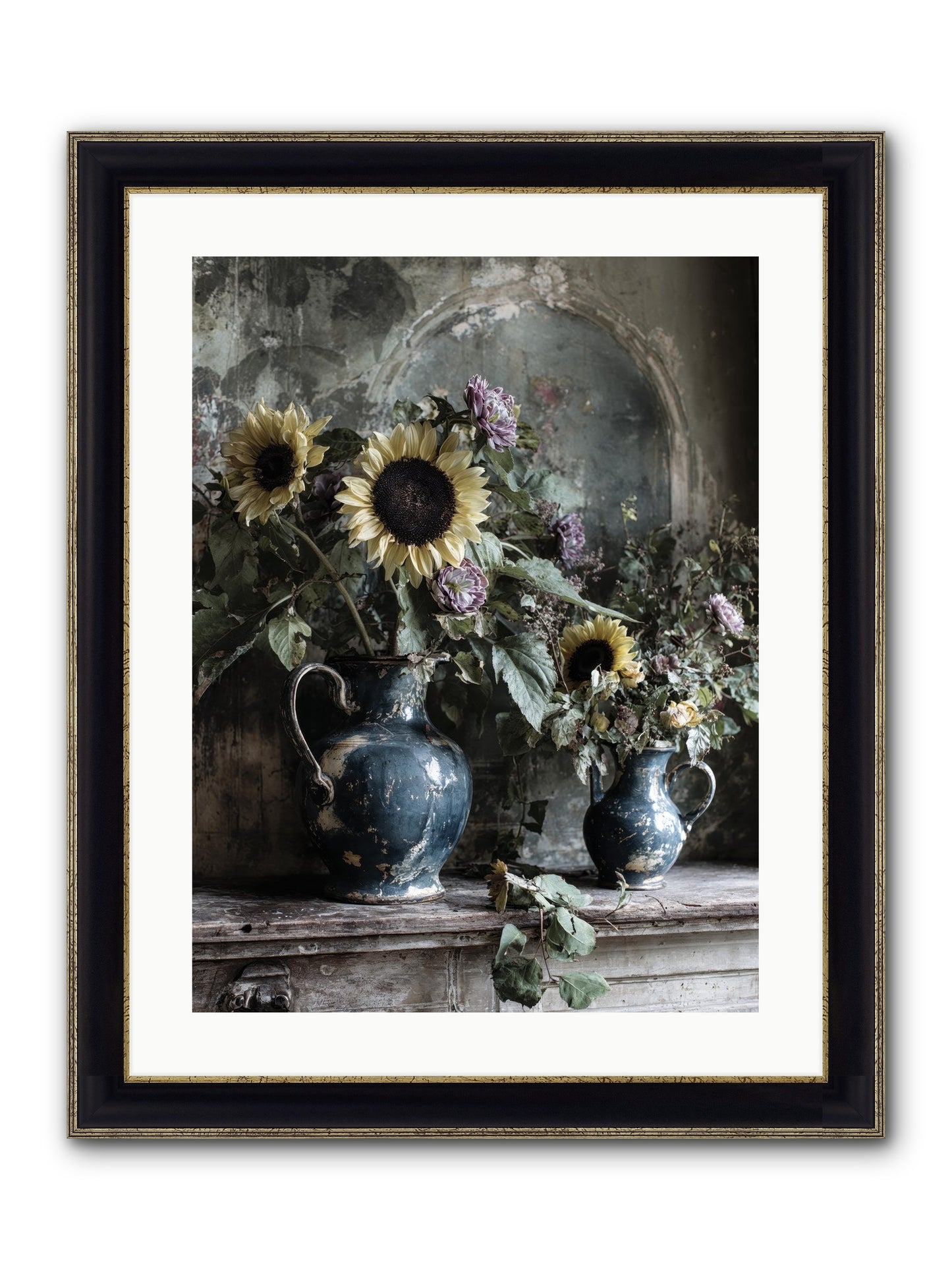 Summer Society Framed Print - Black & Gold 18x24