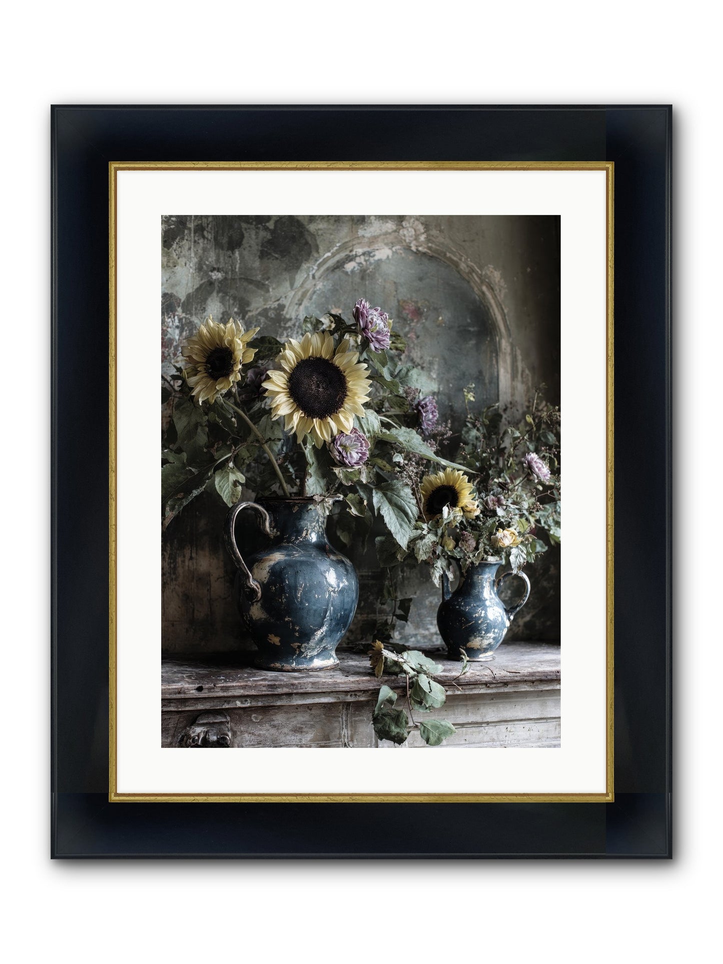 Summer Society Framed Print - Wide Black w/Gold 18x24