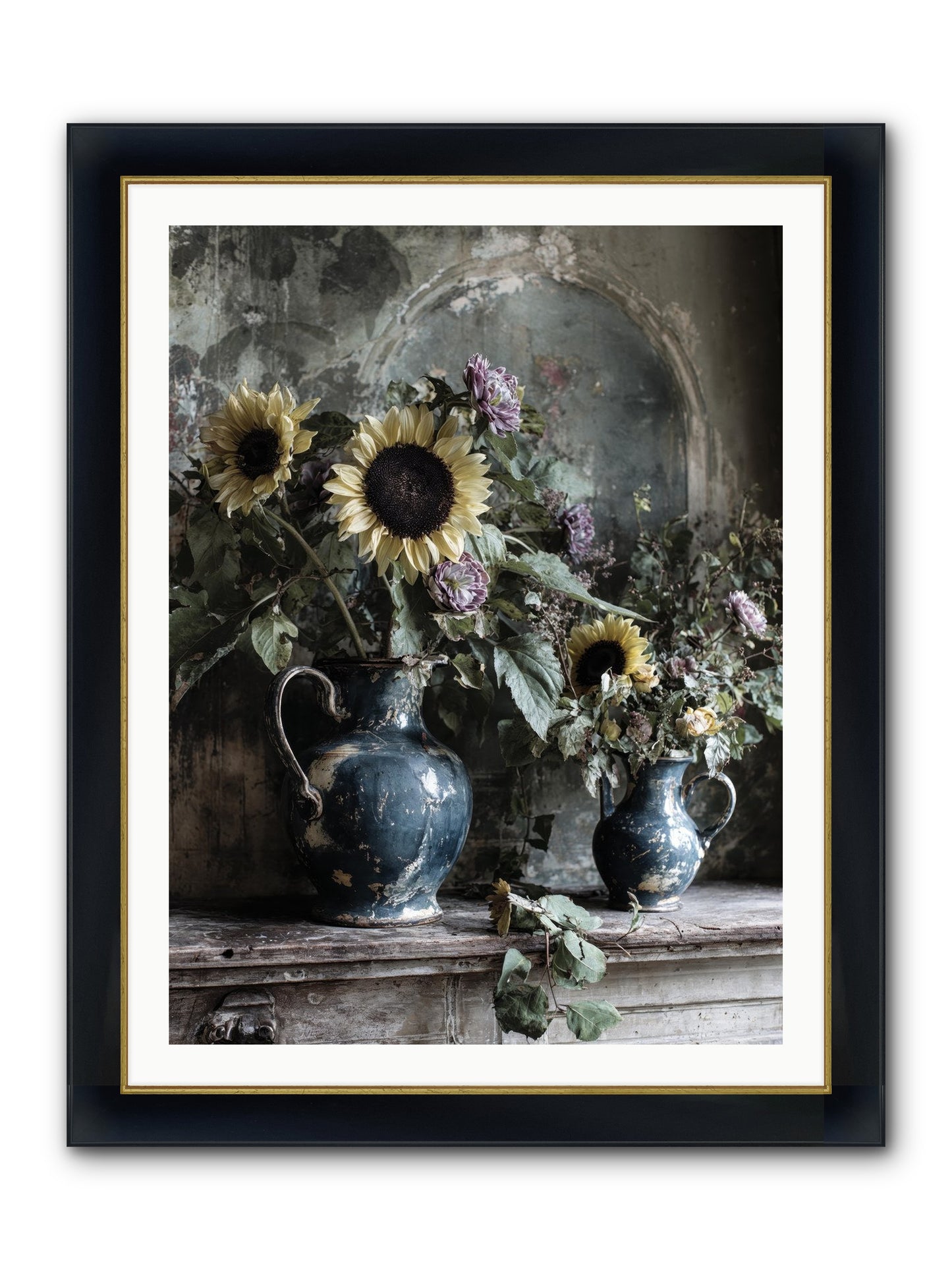 Summer Society Framed Print - Wide Black w/Gold 30x40