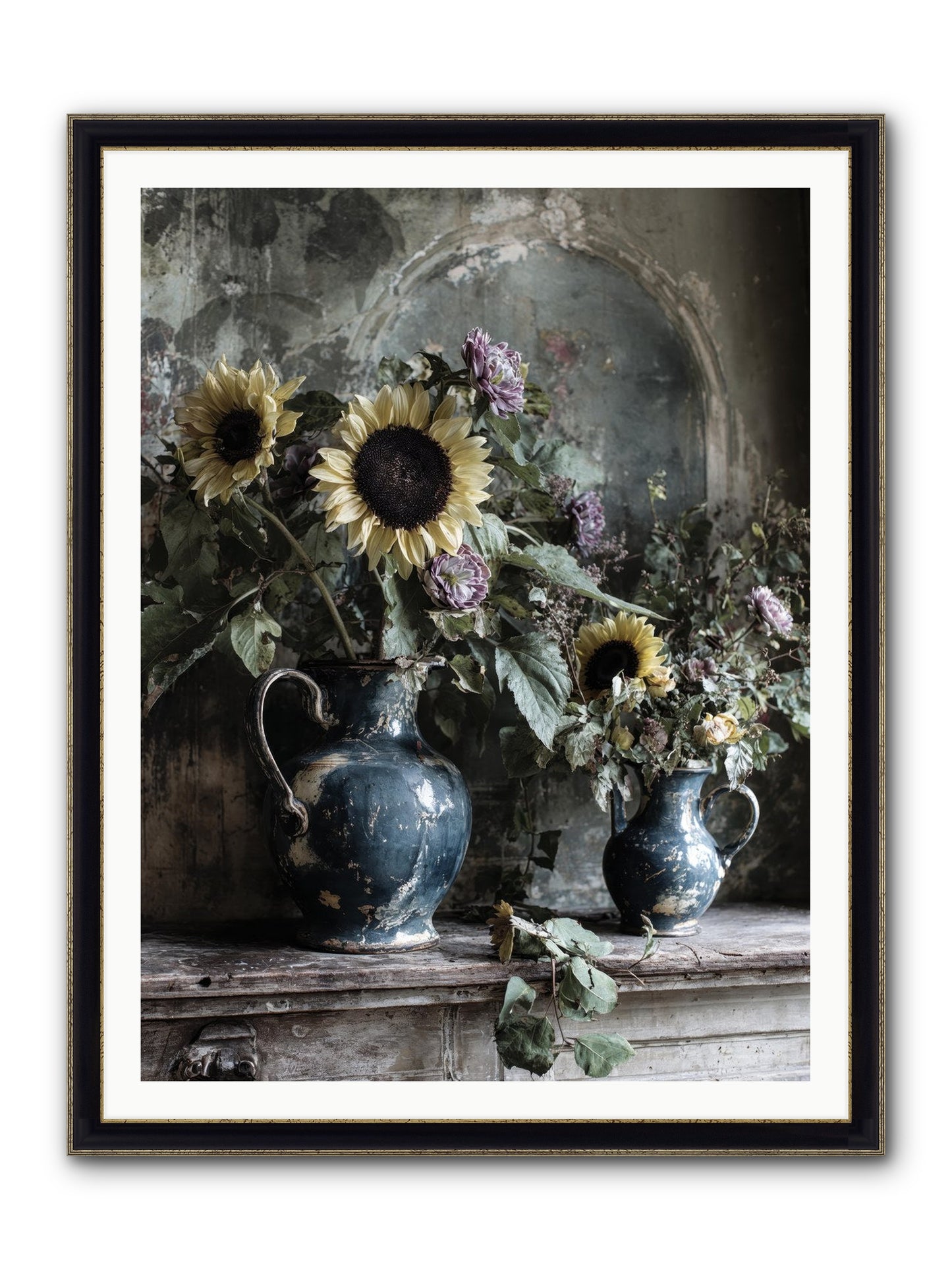 Summer Society Framed Print - Black & Gold 36x48