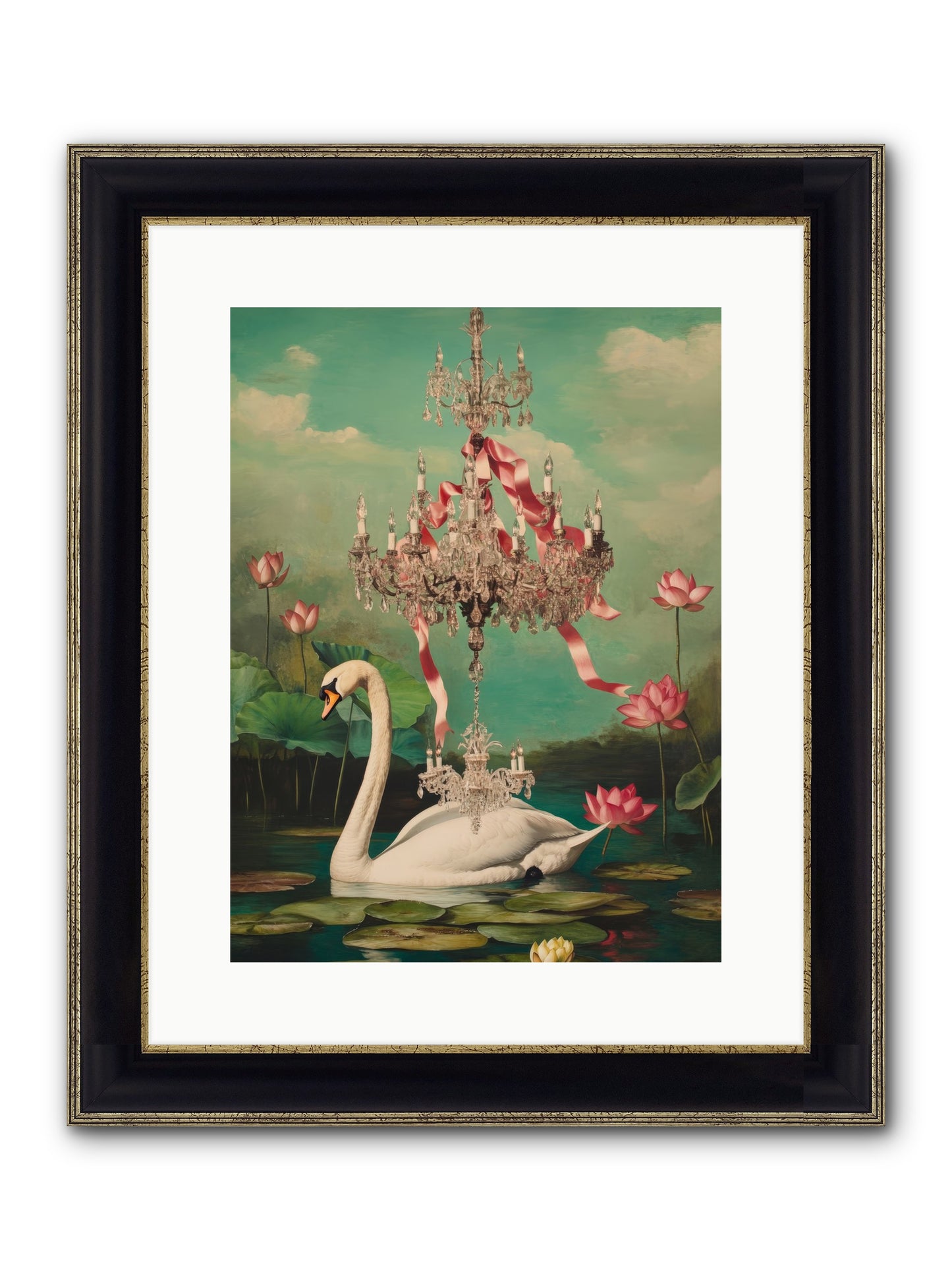 Summer Speaks French No.1 Framed Print - Black & Gold 12x16