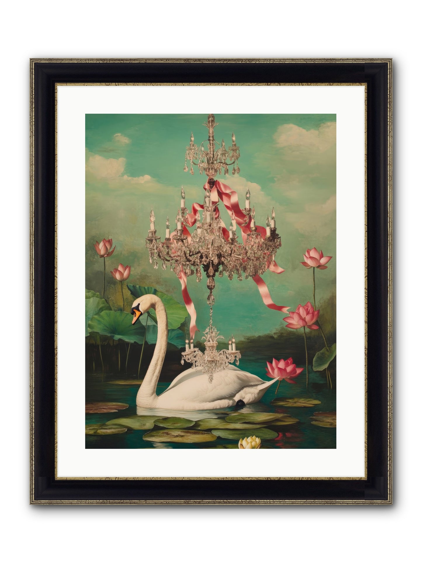 Summer Speaks French No.1 Framed Print - Black & Gold 18x24