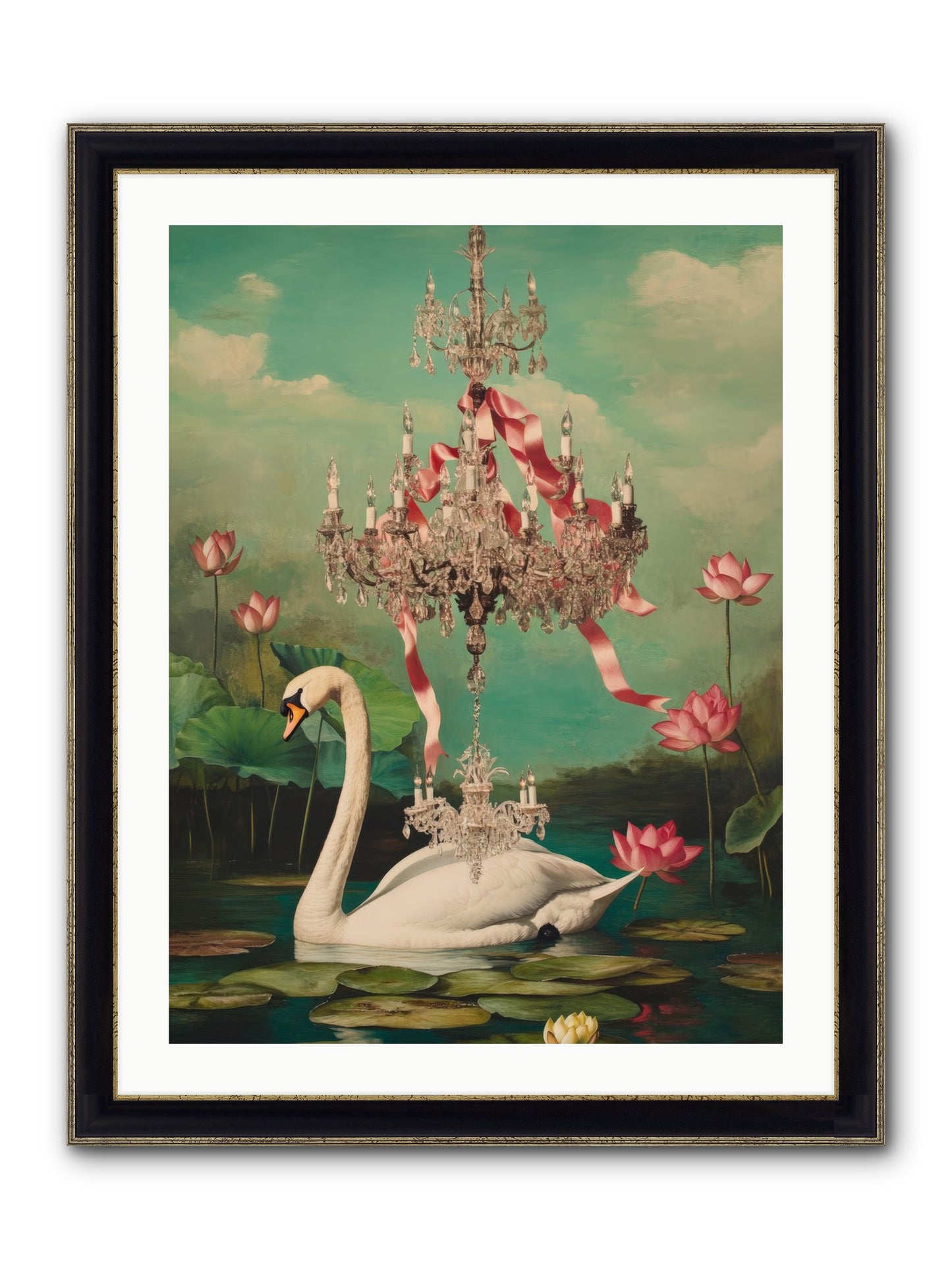 Summer Speaks French No.1 Framed Print - Black & Gold 24x32