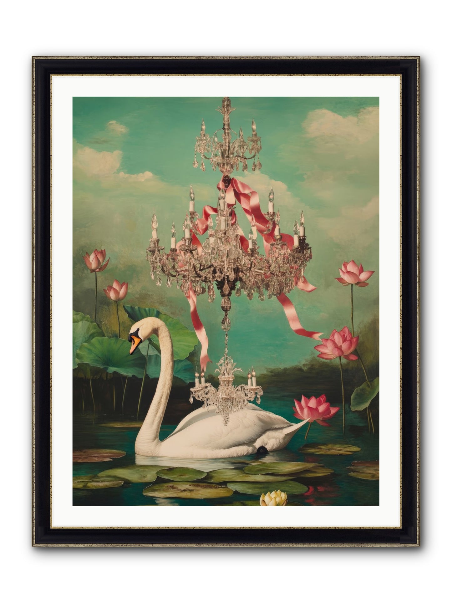 Summer Speaks French No.1 Framed Print - Black & Gold 30x40