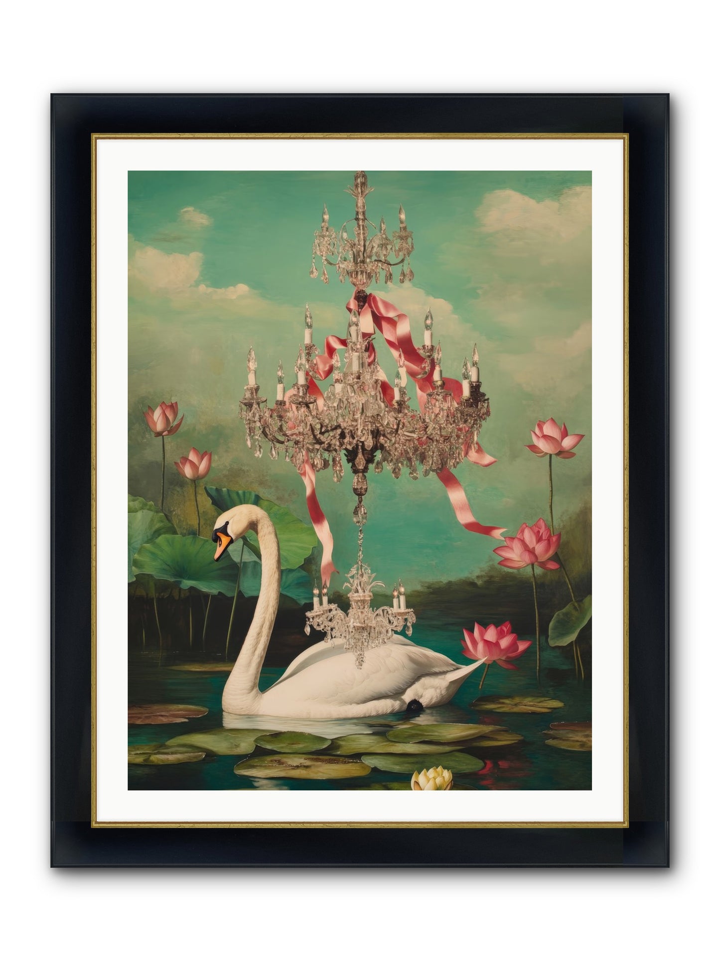 Summer Speaks French No.1 Framed Print - Wide Black w/Gold 30x40