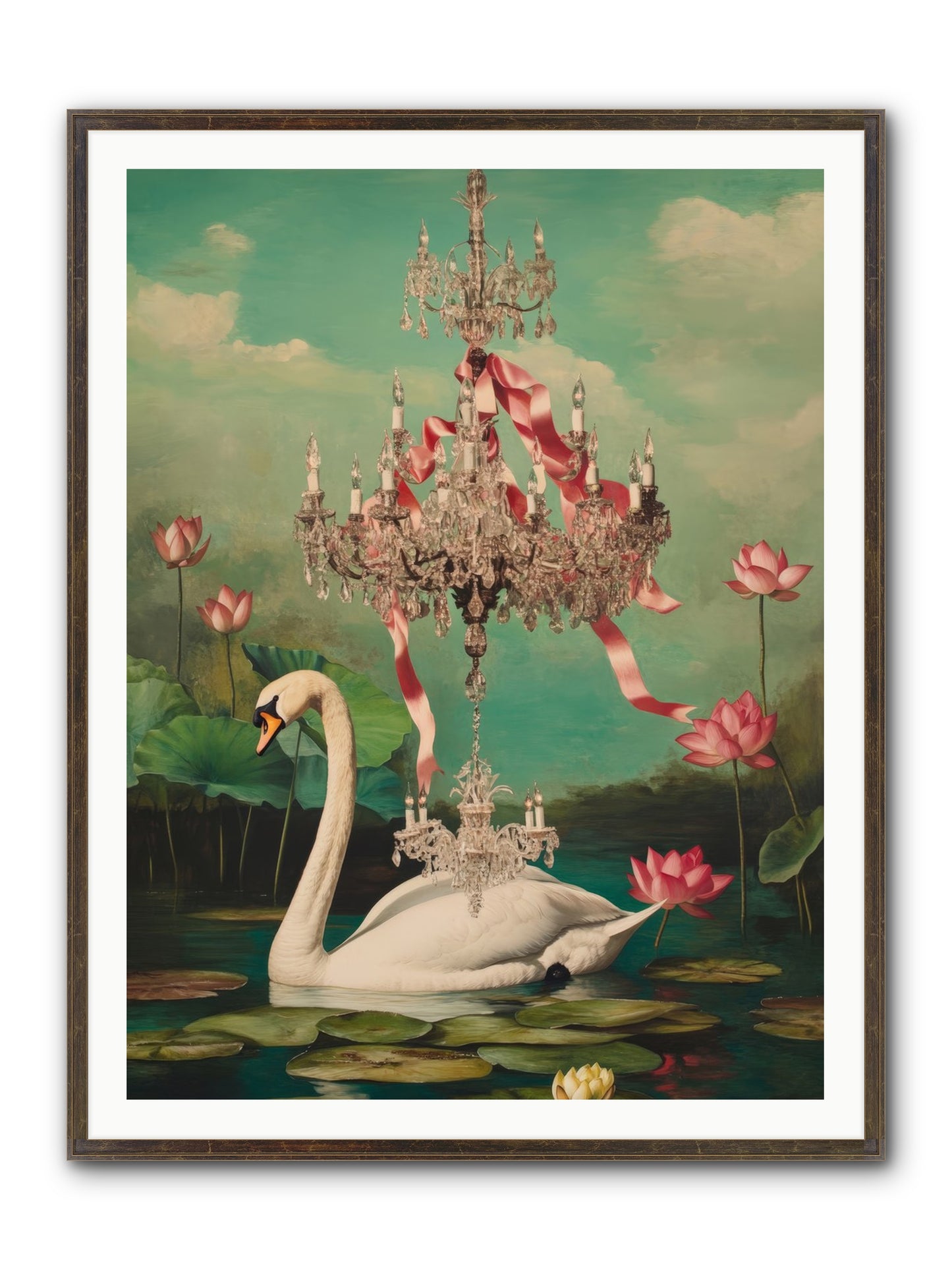 Summer Speaks French No.1 Framed Print - Slimwoods Black/Gold 36x48