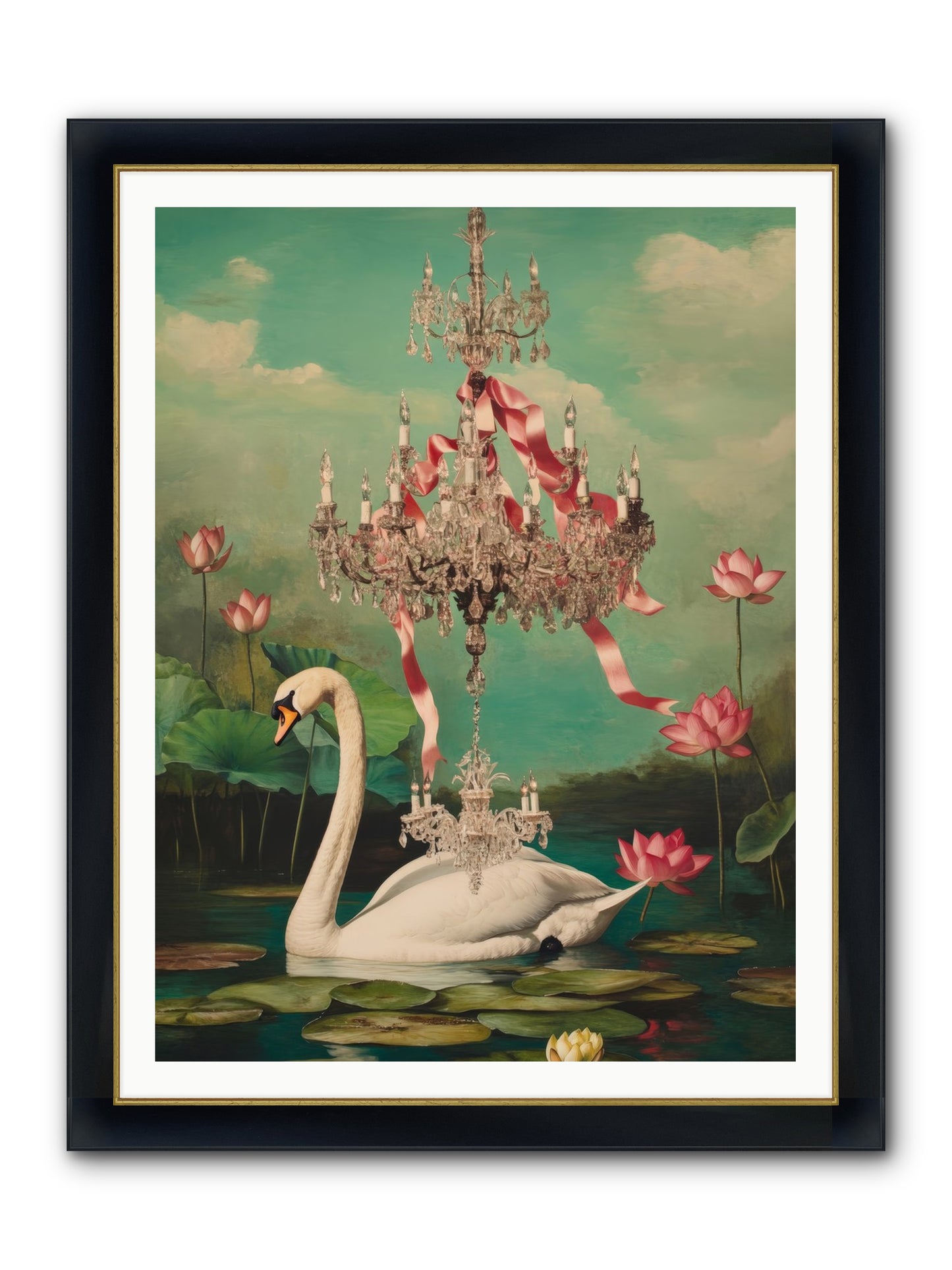 Summer Speaks French No.1 Framed Print - Wide Black w/Gold 36x48