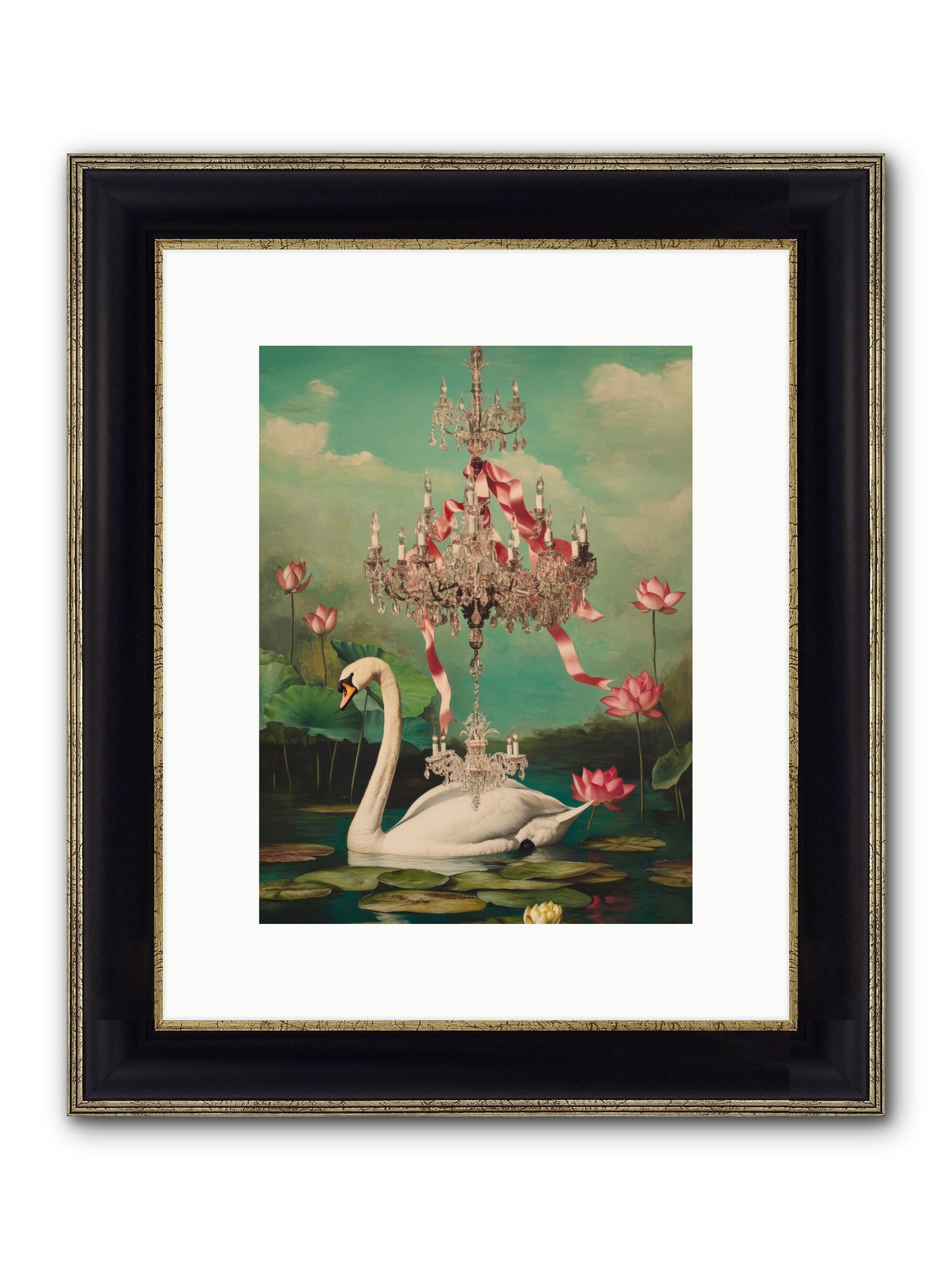 Summer Speaks French No.1 Framed Print - Black & Gold 9x12