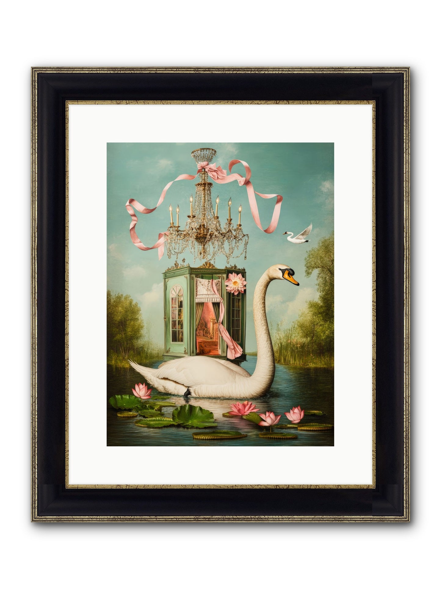 Summer Speaks French No.2 Framed Print - Black & Gold 12x16