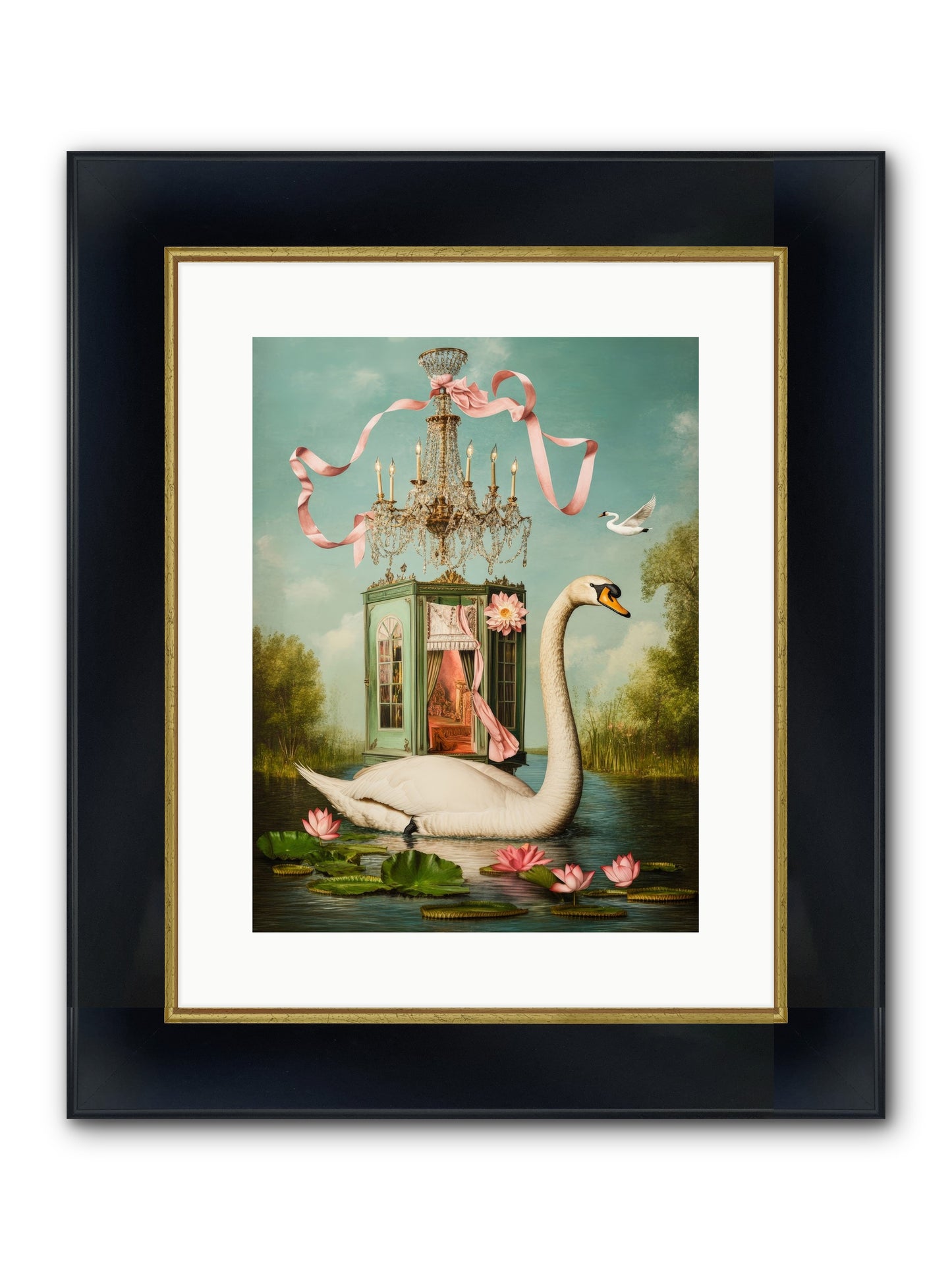 Summer Speaks French No.2 Framed Print - Wide Black w/Gold 12x16