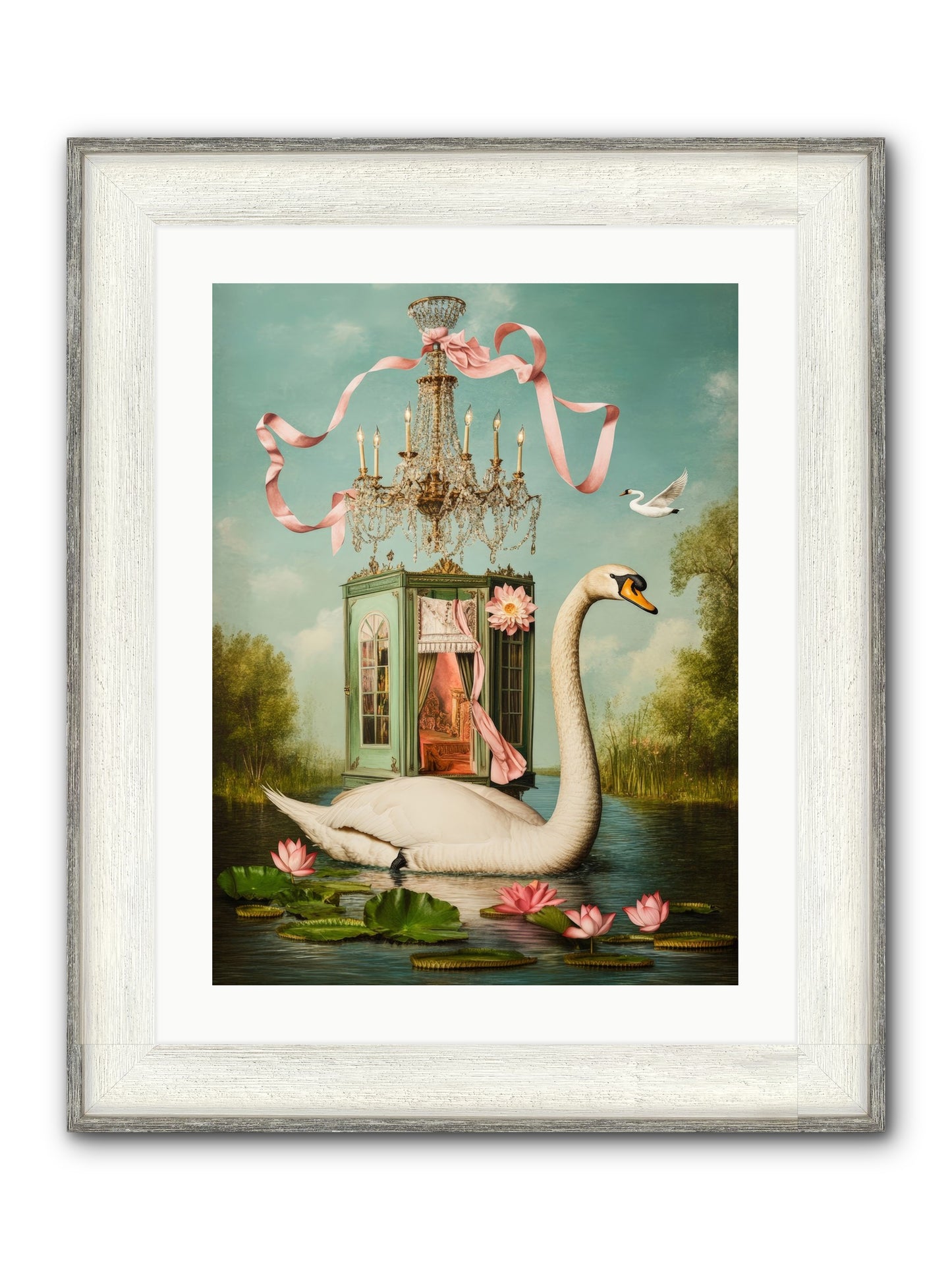 Summer Speaks French No.2 Framed Print - Driftwood White 18x24