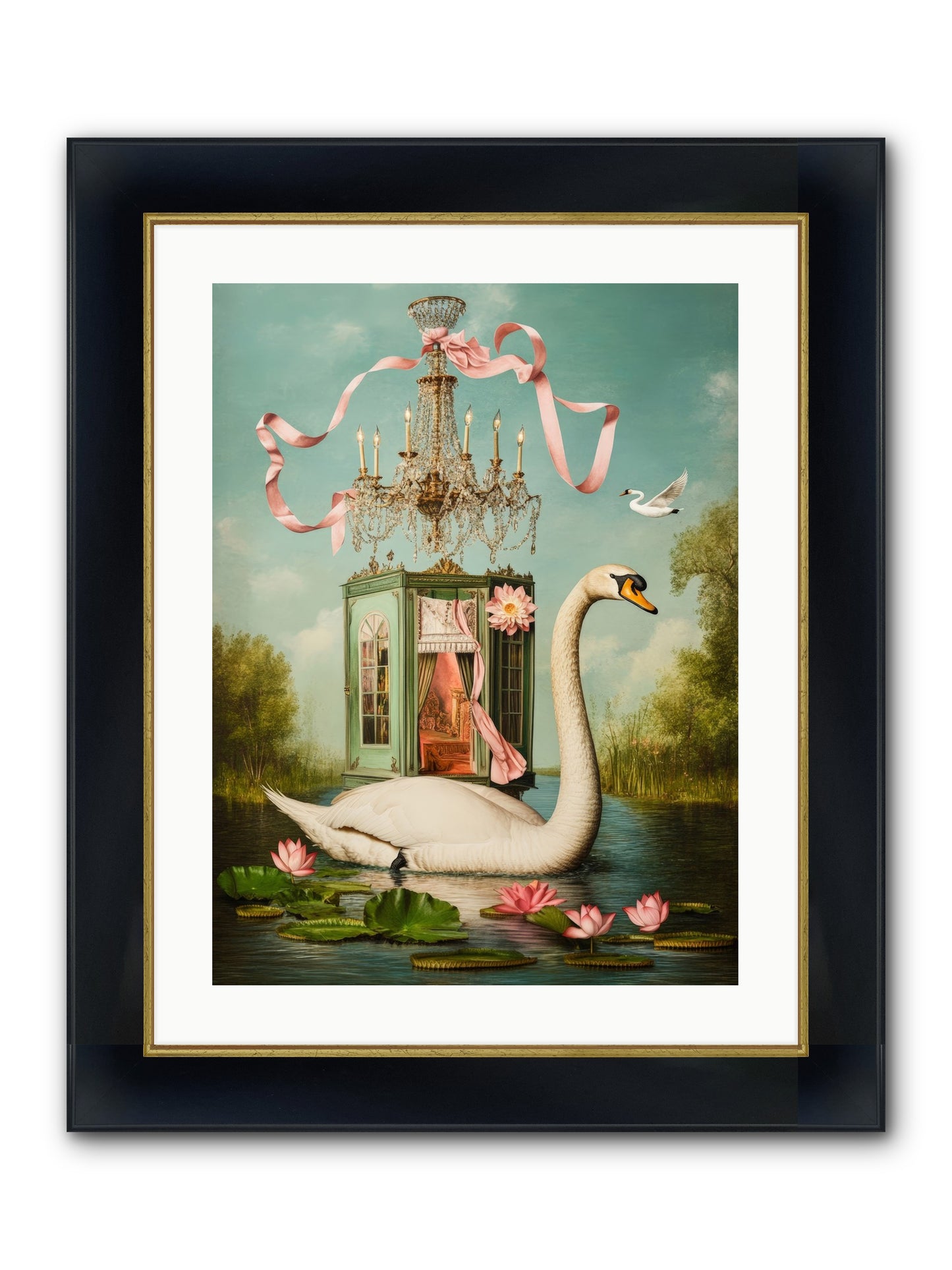 Summer Speaks French No.2 Framed Print - Wide Black w/Gold 18x24