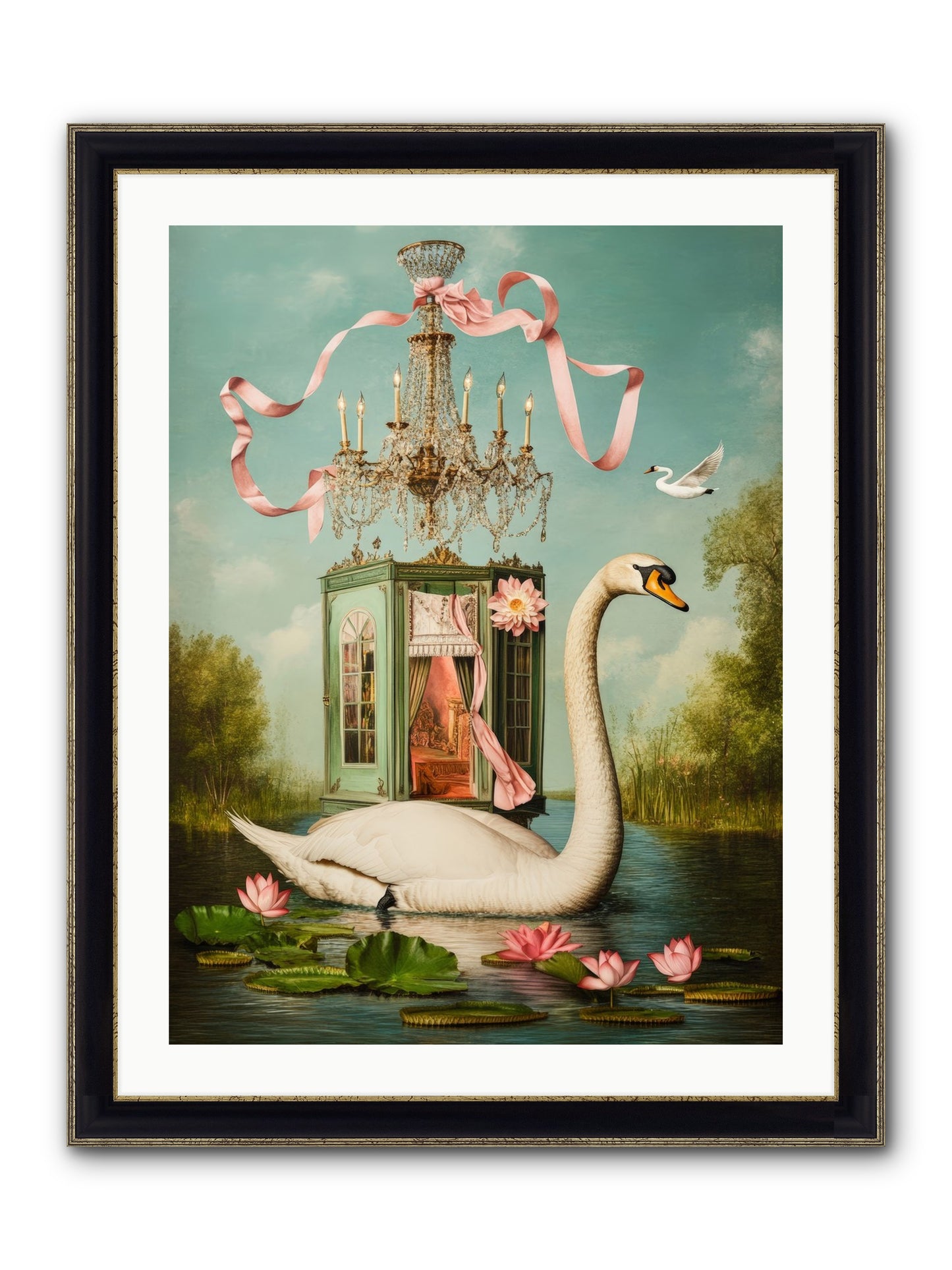 Summer Speaks French No.2 Framed Print - Black & Gold 24x32