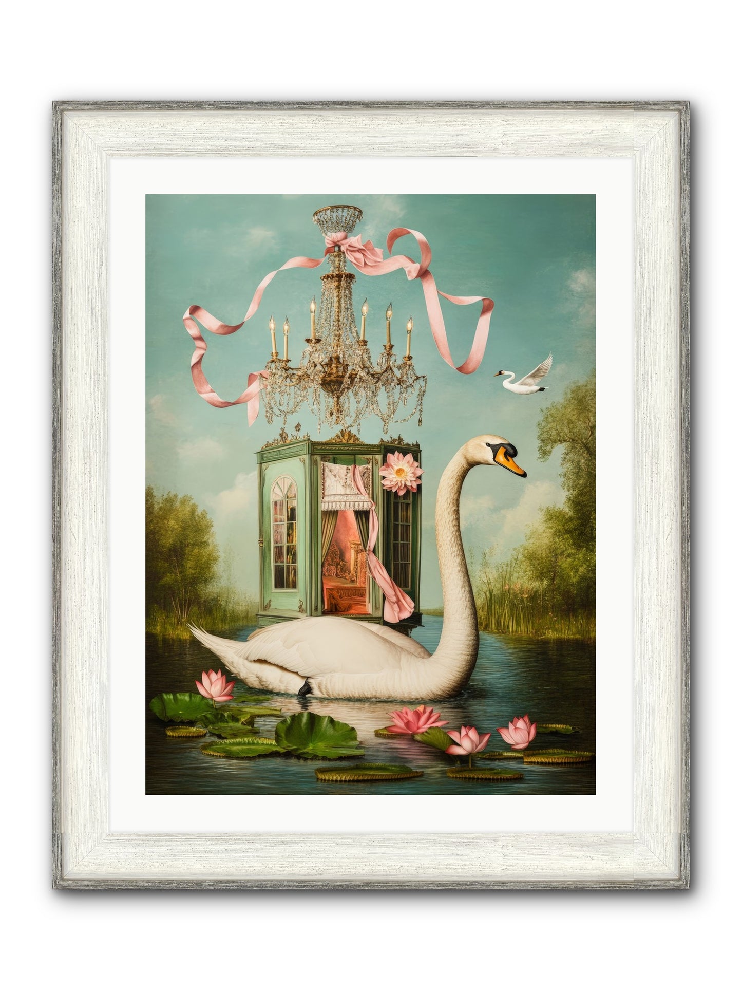 Summer Speaks French No.2 Framed Print - Driftwood White 24x32