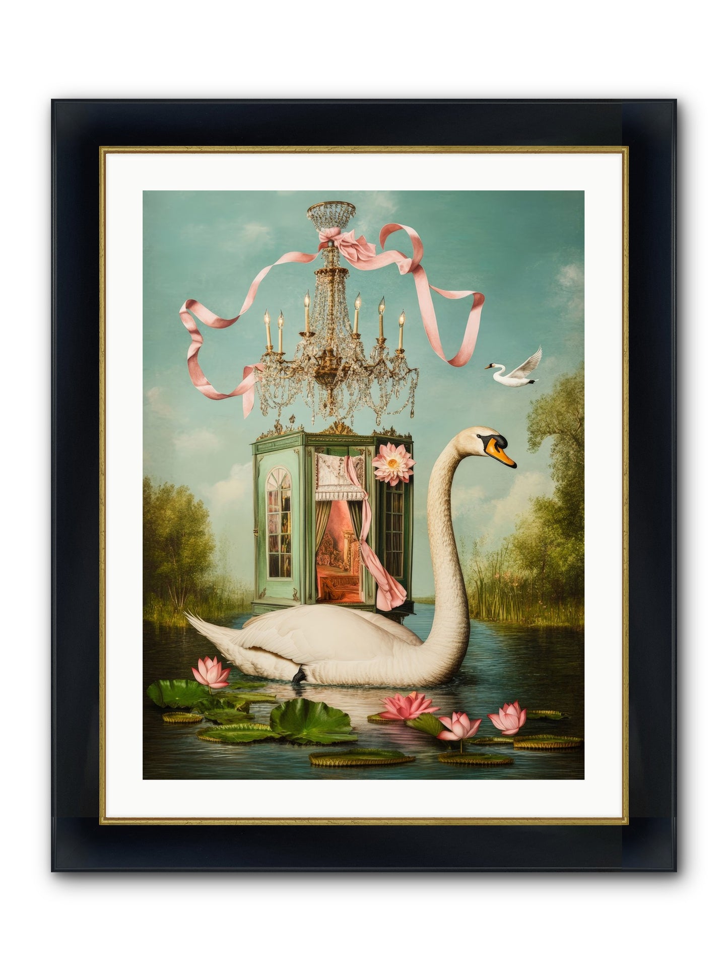 Summer Speaks French No.2 Framed Print - Wide Black w/Gold 24x32