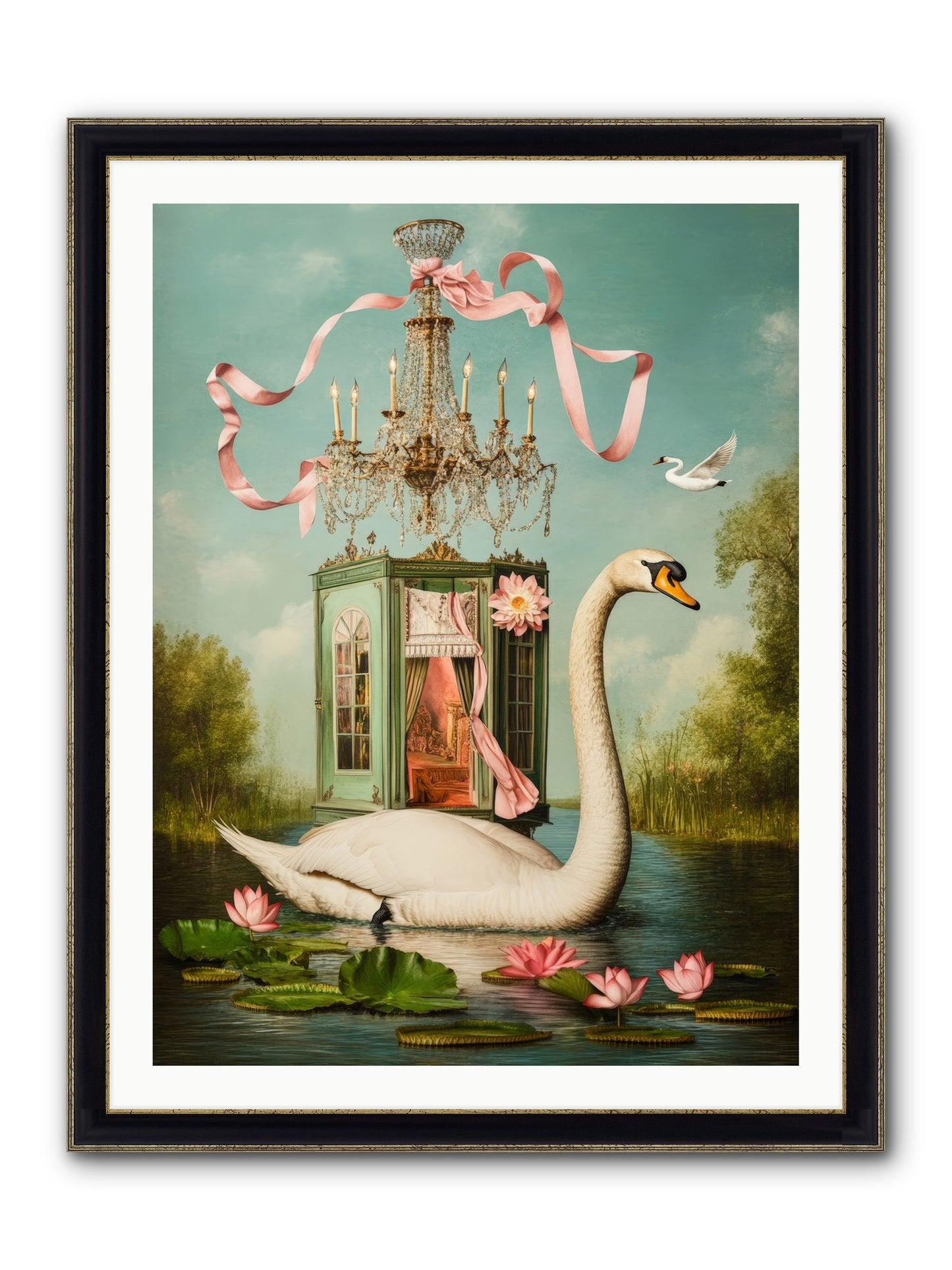Summer Speaks French No.2 Framed Print - Black & Gold 30x40