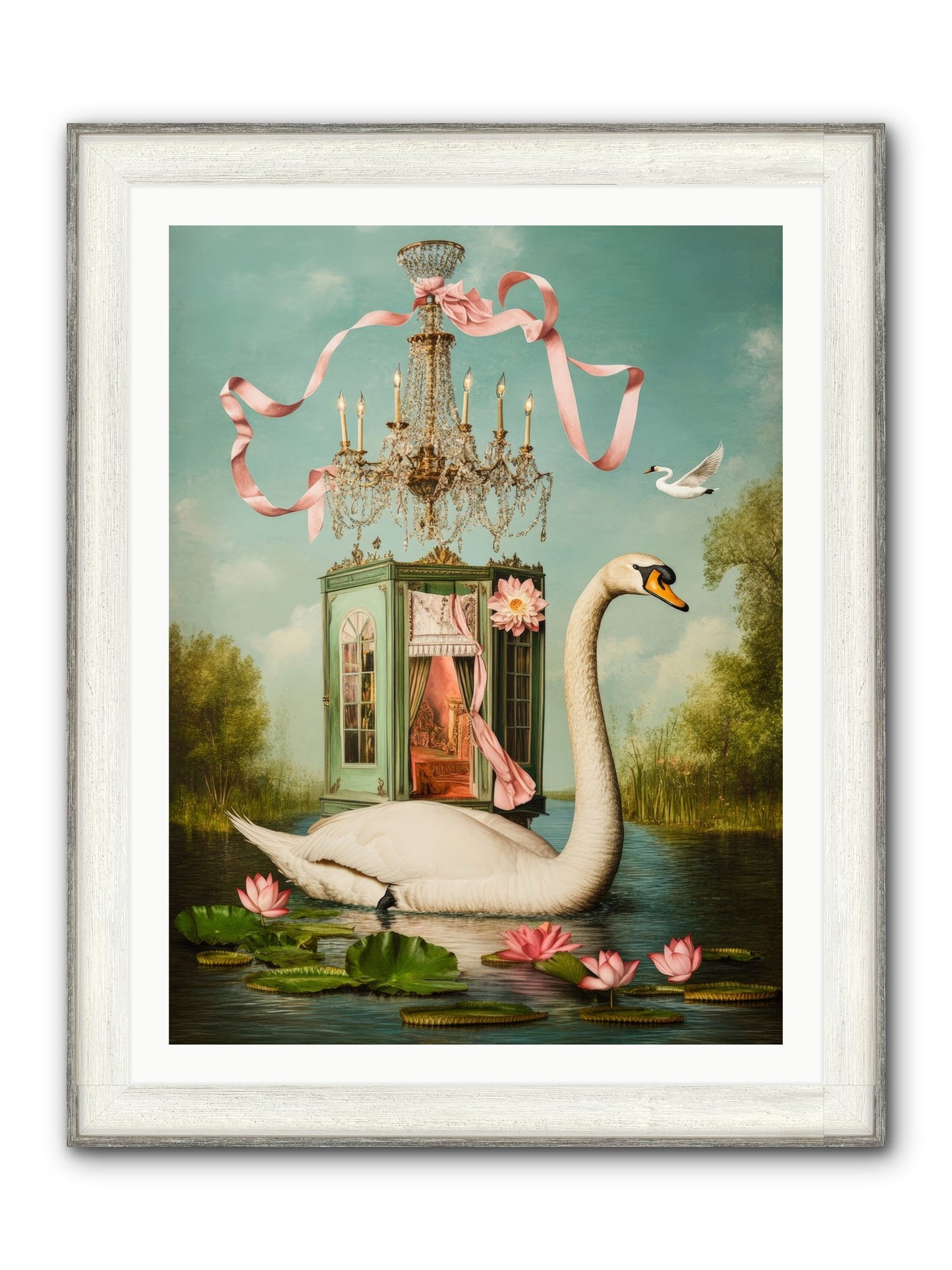 Summer Speaks French No.2 Framed Print - Driftwood White 30x40