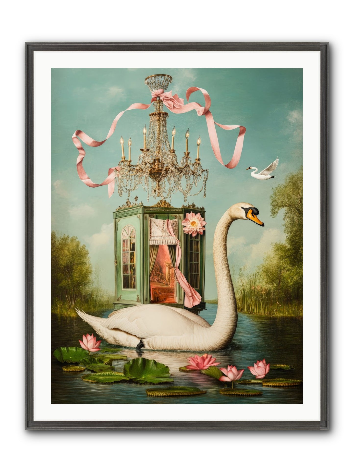 Summer Speaks French No.2 Framed Print - Slimwoods Black/Silver 30x40