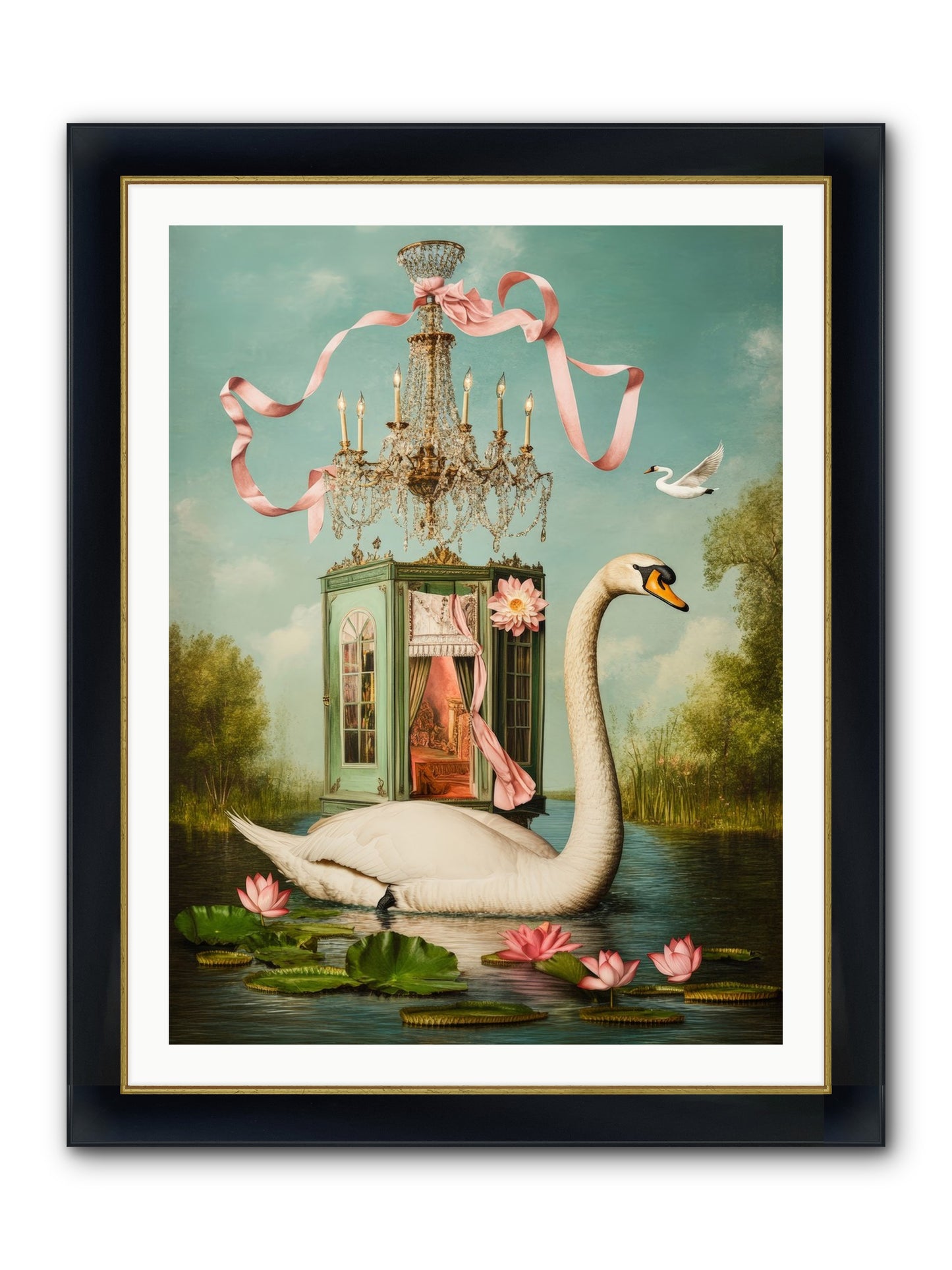 Summer Speaks French No.2 Framed Print - Wide Black w/Gold 30x40