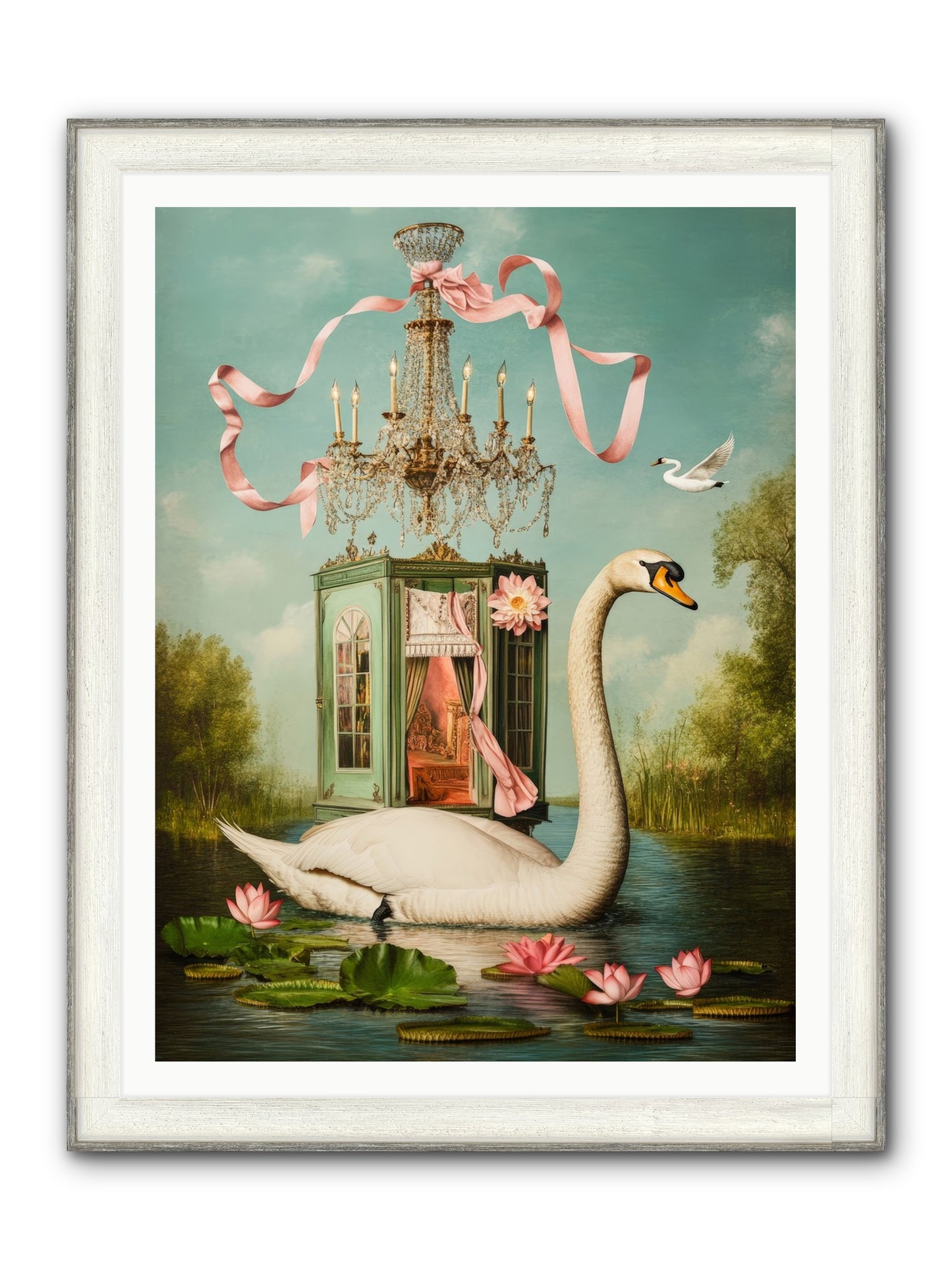 Summer Speaks French No.2 Framed Print - Driftwood White 36x48