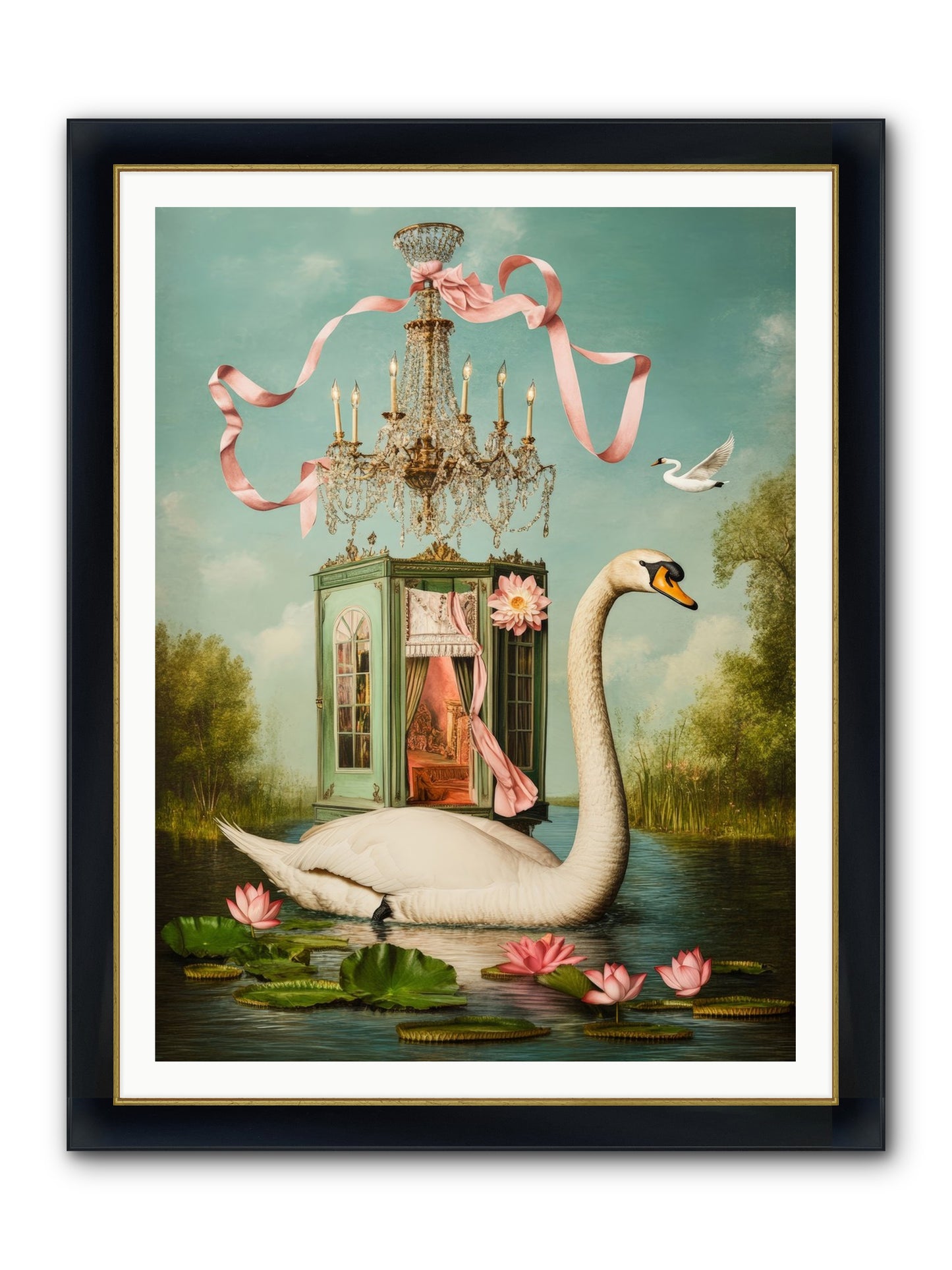 Summer Speaks French No.2 Framed Print - Wide Black w/Gold 36x48