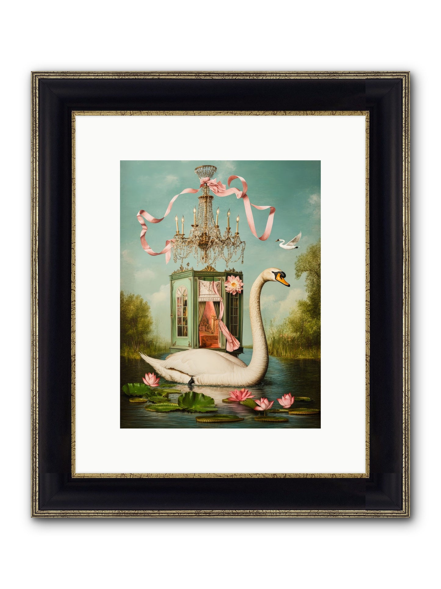Summer Speaks French No.2 Framed Print - Black & Gold 9x12