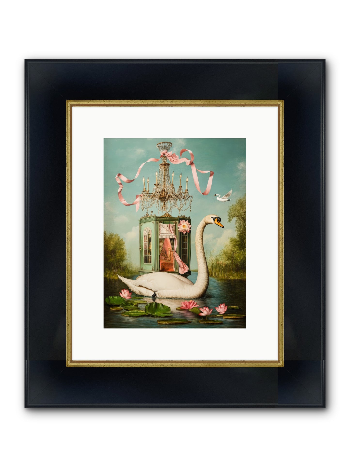 Summer Speaks French No.2 Framed Print - Wide Black w/Gold 9x12